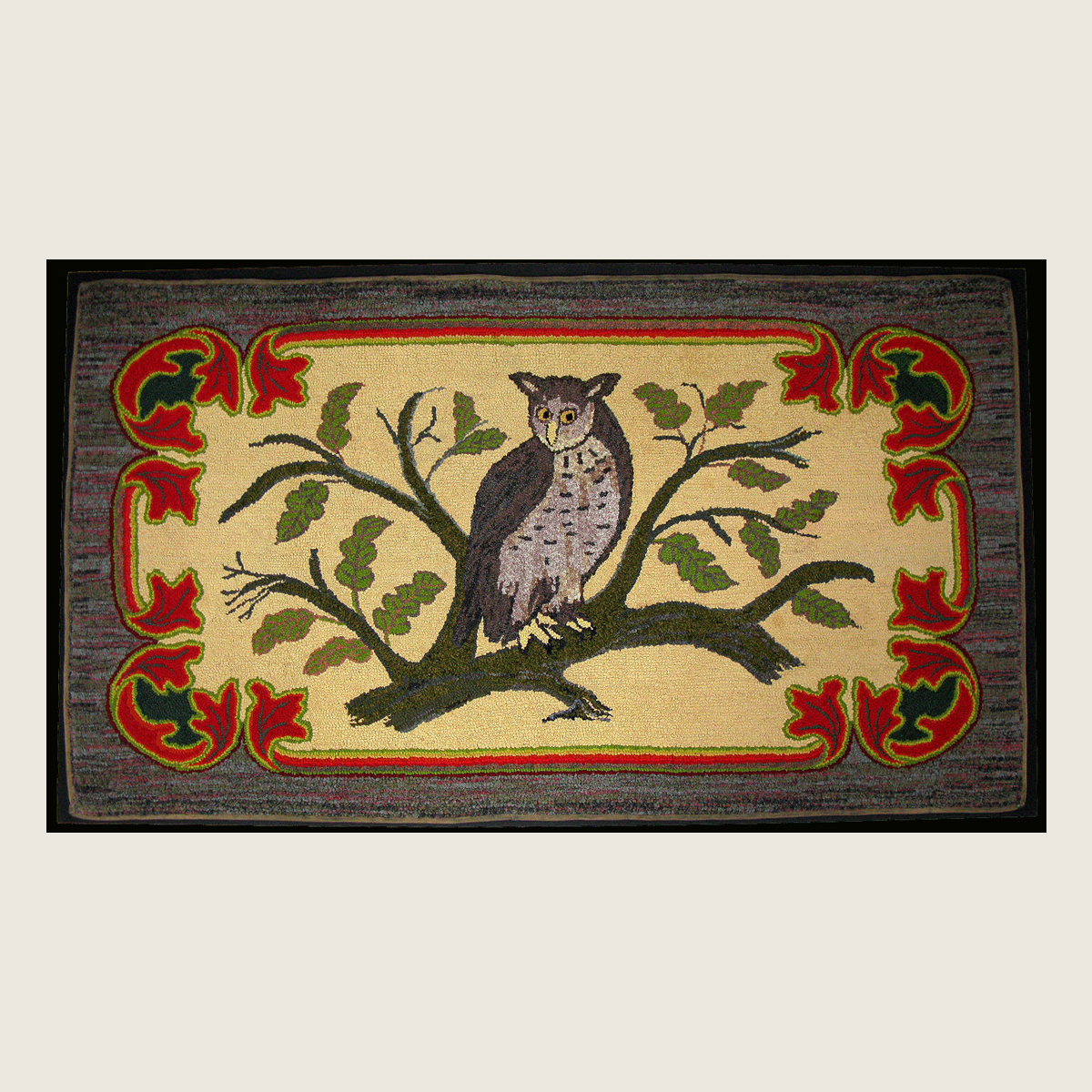 Owl Hooked Rug