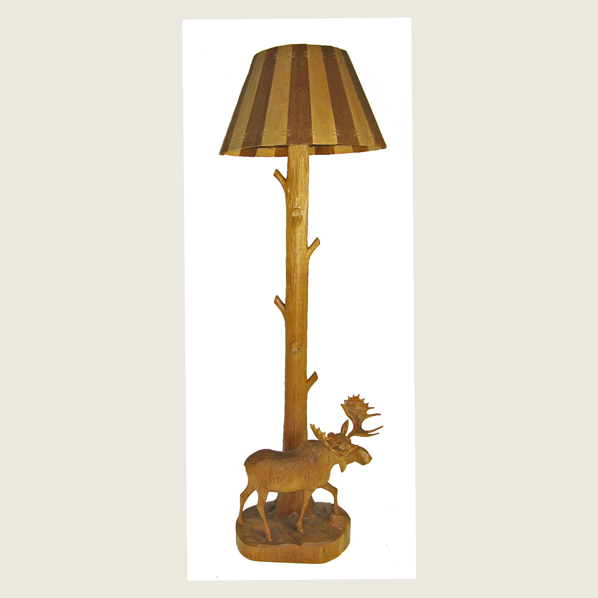 Carved Moose Floor Lamp