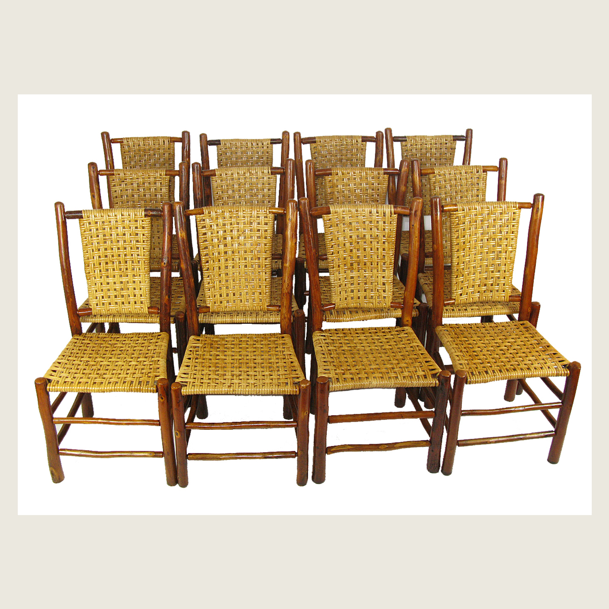 12 Old Hickory Dining Chairs