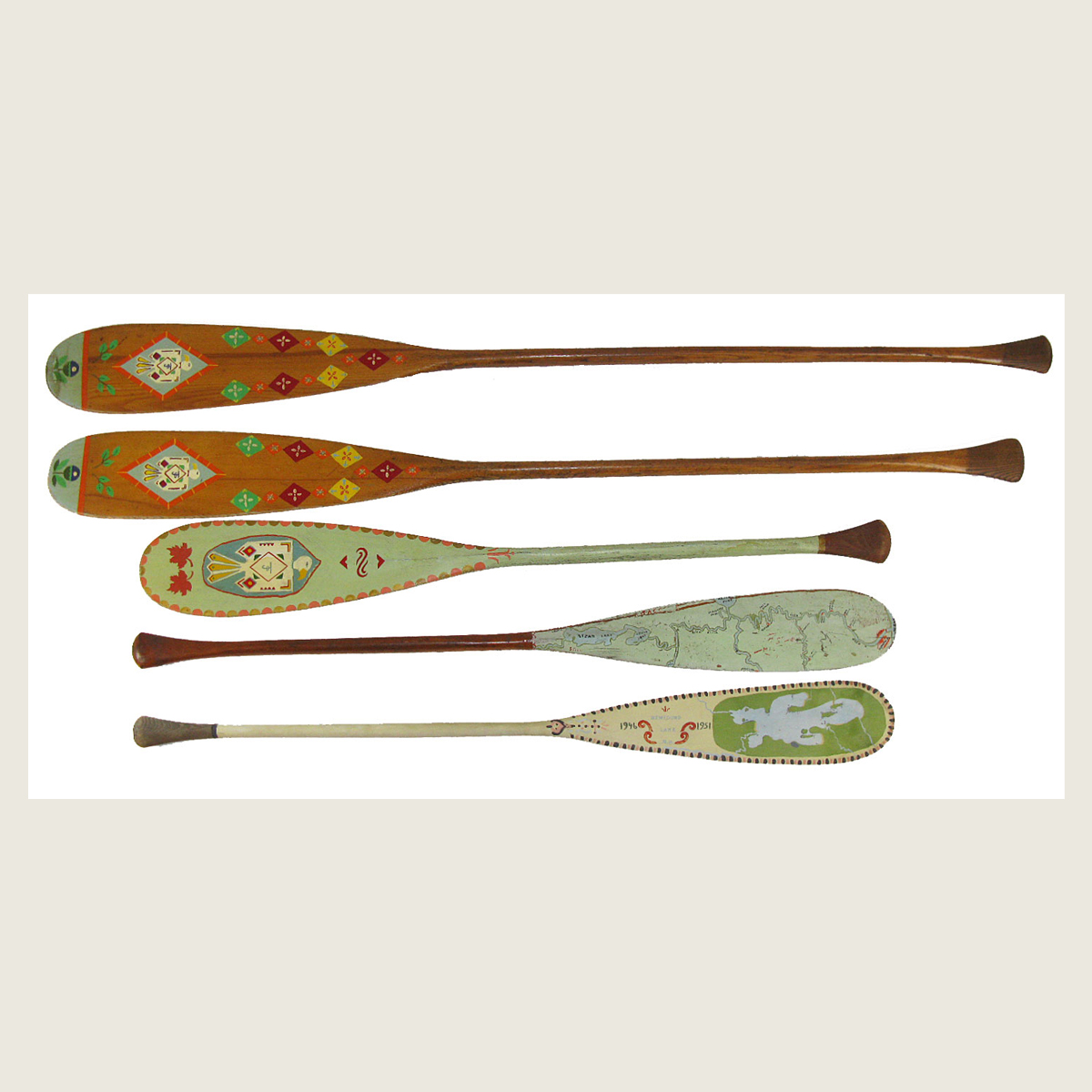 Paint Decorated Canoe Paddles