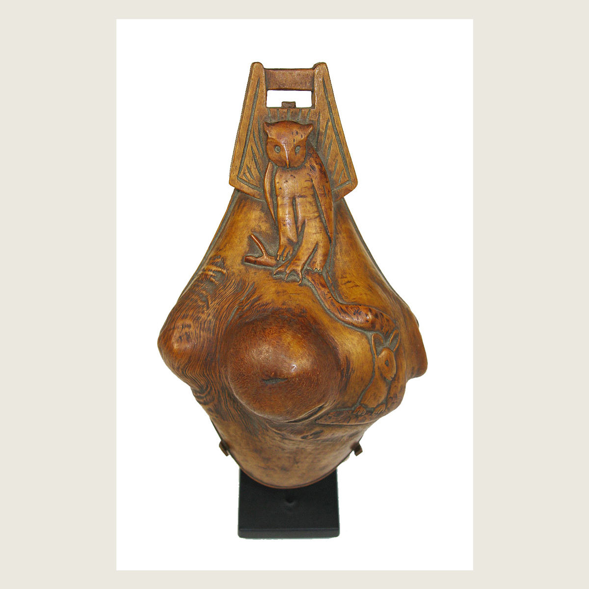 Carved Owl Canoe Cup