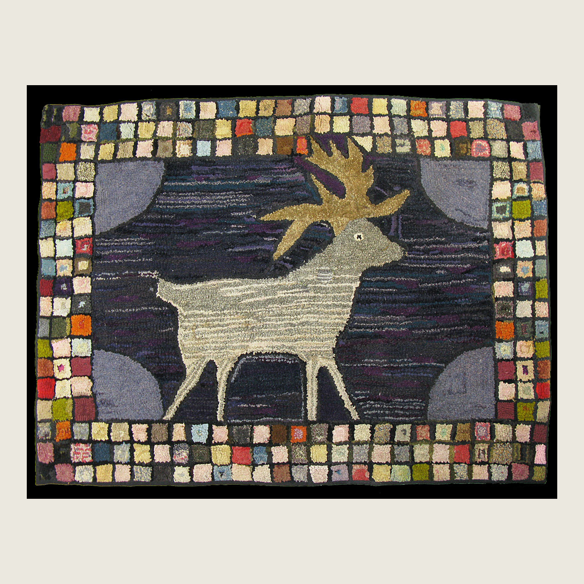 Deer Hooked Rug