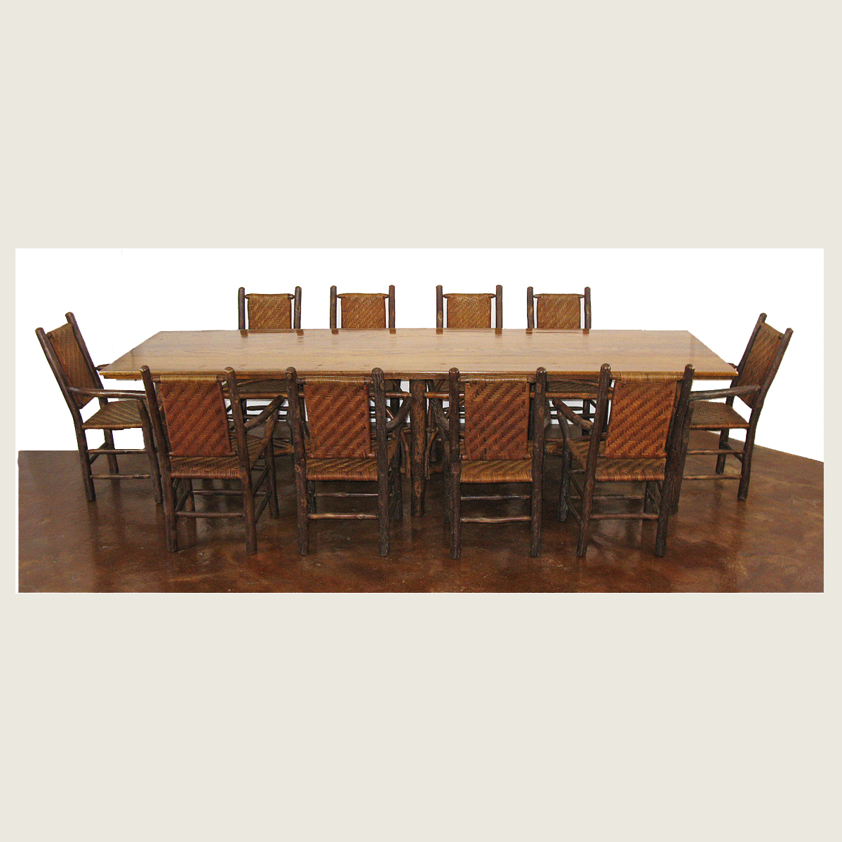 Rustic Hickory Dining Set