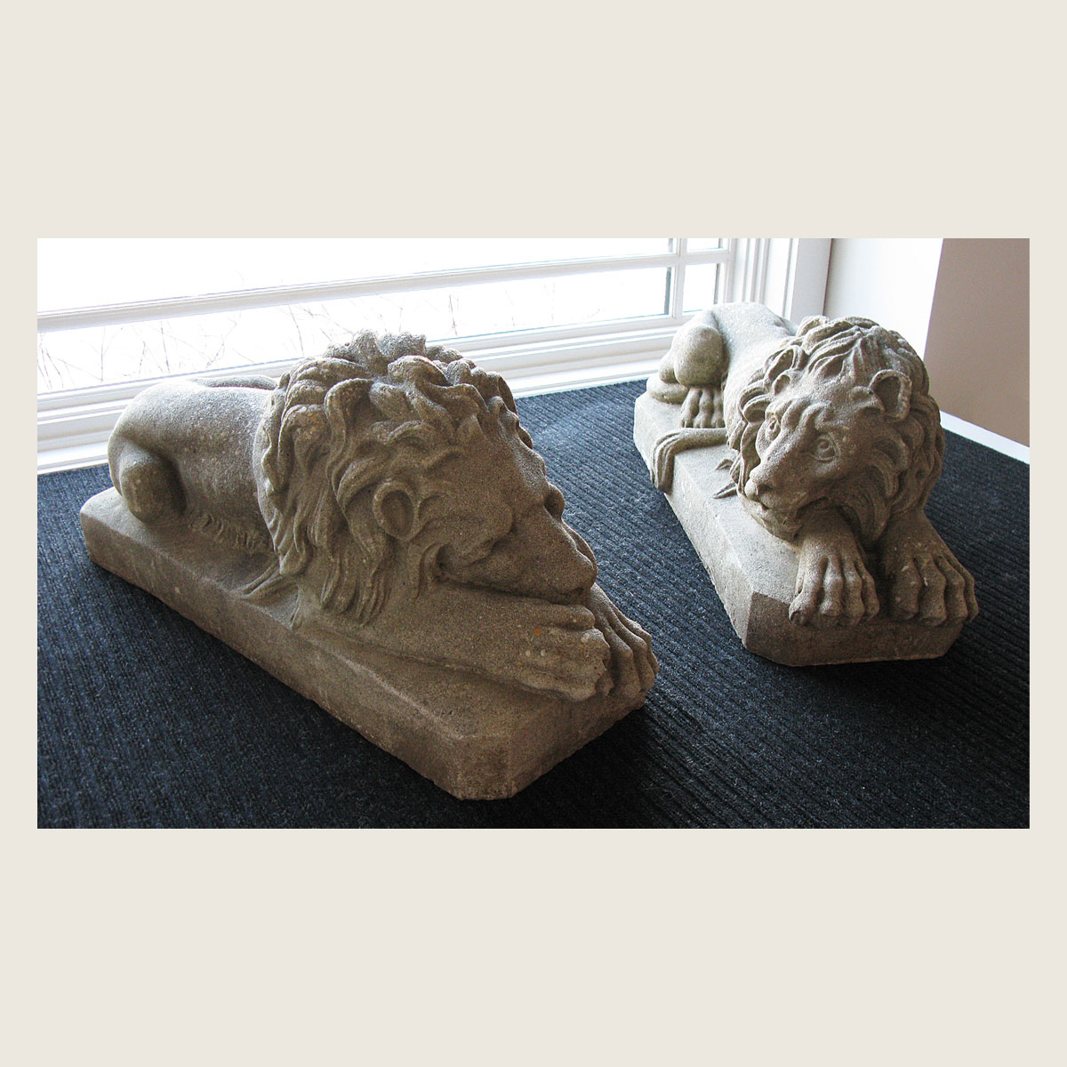 Pair of Large Garden Lions