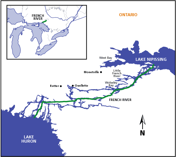 French River Ontario Map Canadian Pacific Railway Canoeing Photo — Cherry Gallery