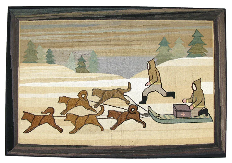 Antique Grenfell hooked mat — Cherry Gallery