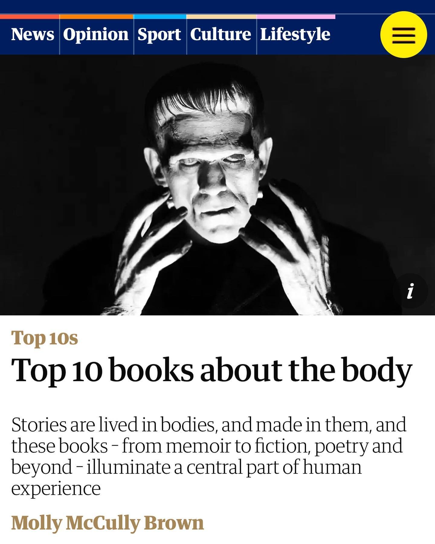 I'm so grateful to the folks at @guardian for letting me celebrate the UK release of PLACES I'VE TAKEN MY BODY by highlighting ten of my favorite books about the body! Every list leaves something out, and this one could be a thousand times longer and