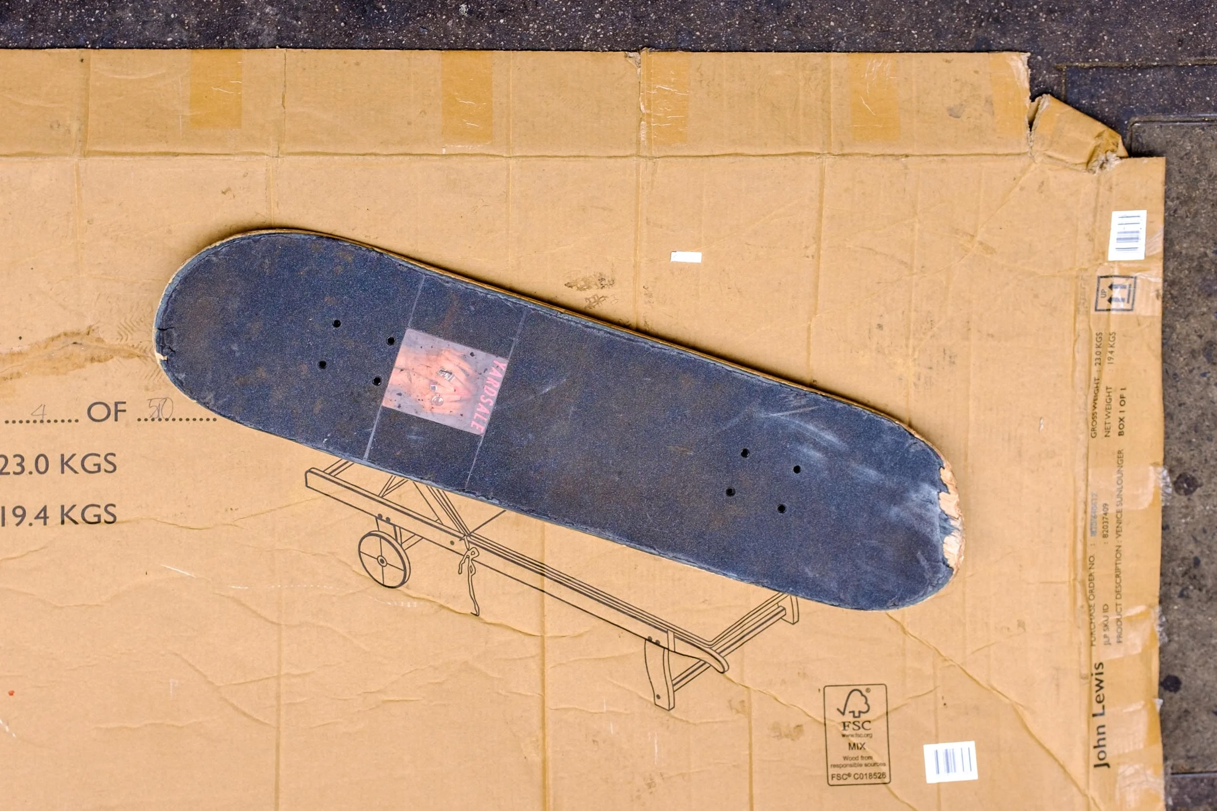 Skateboard and Cardboard Box. London 2017