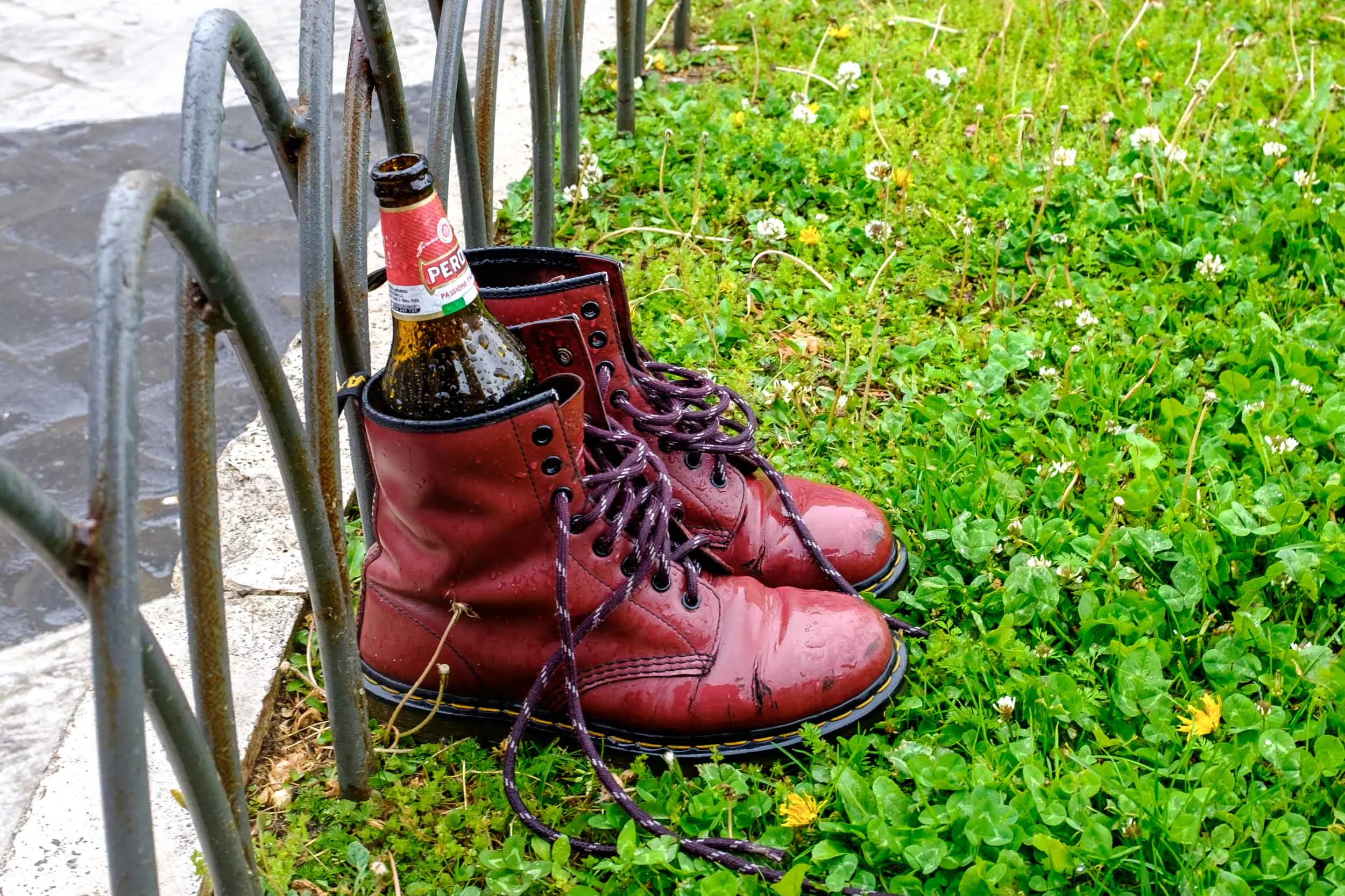 Beer Bottle and Boots. Rome 2019
