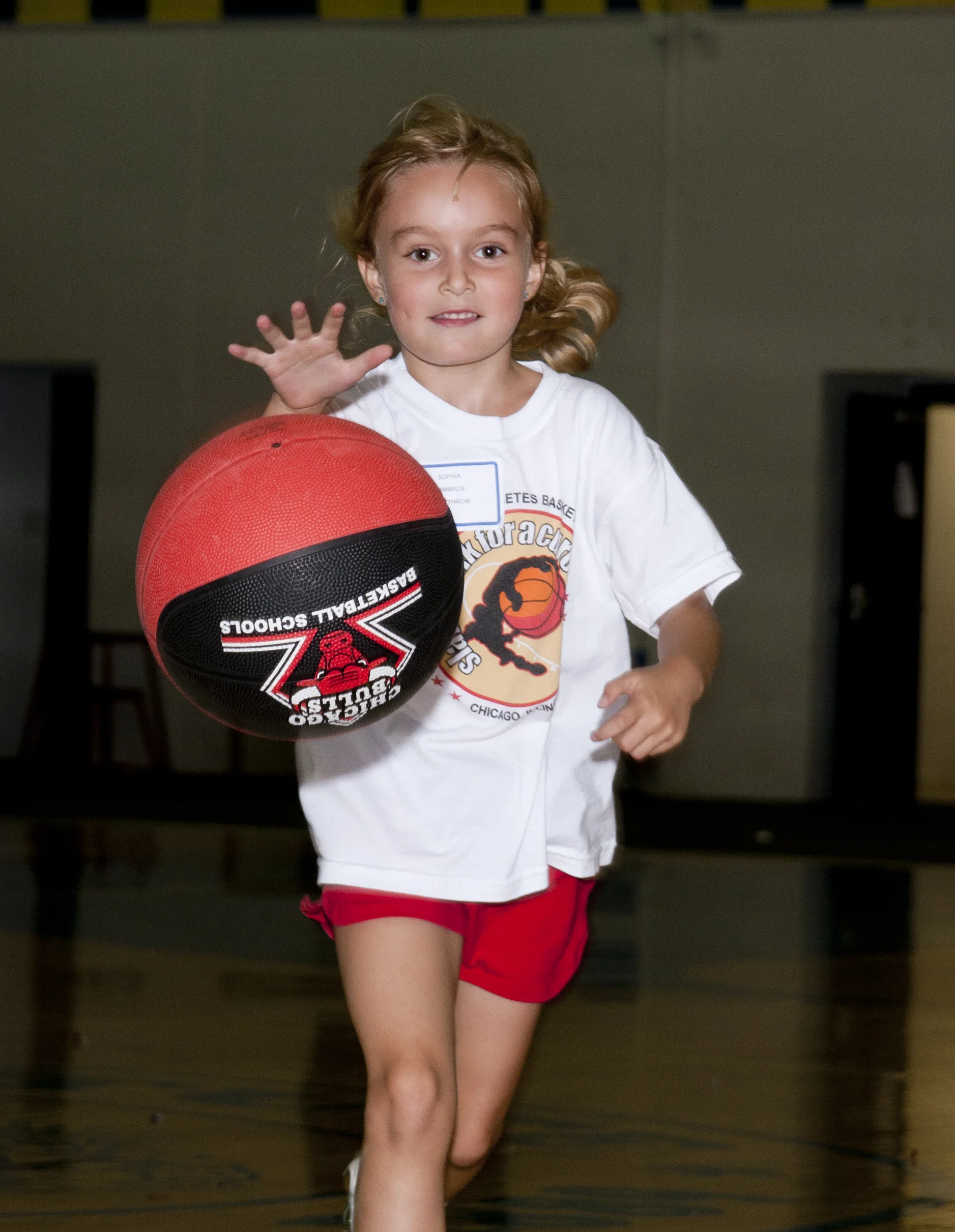 6 year old Sophia at Slam Dunk Camp