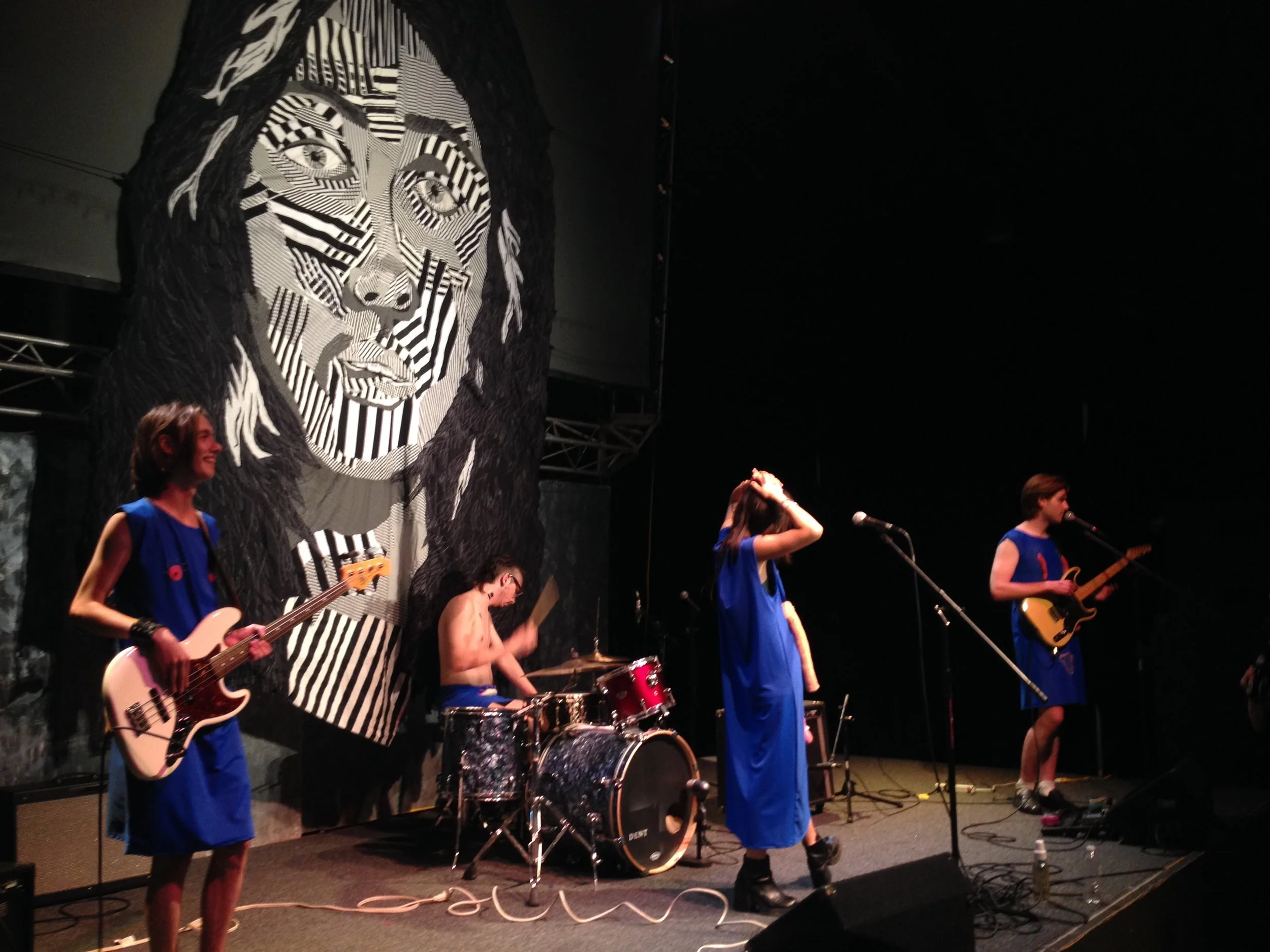 Dent performance wearing costumes by Ýrúrarí at Arts @ Armory Center, Somerville, MA, USA in August 2015.