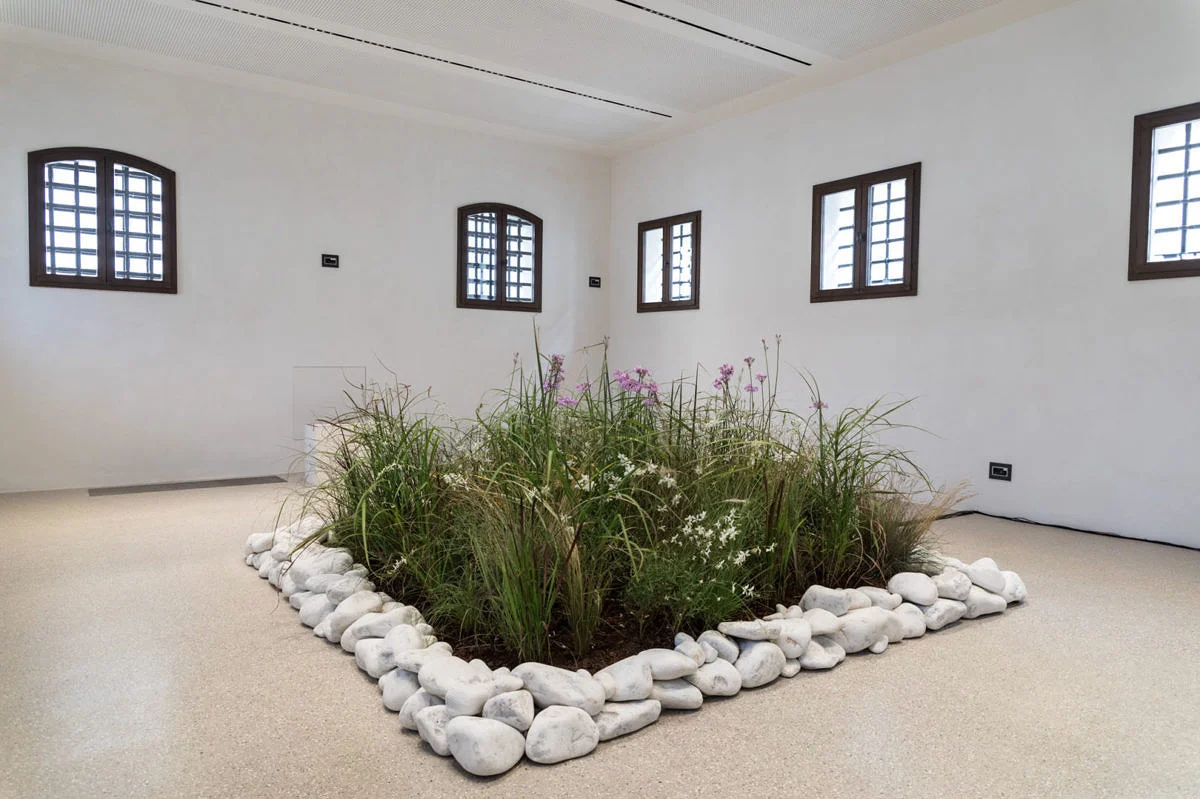 Installation view of Junya Oikawa, Voice Landscape –Ta ka ta ka Crickets in the Little Garden, 2018. Sound installation © the artist. Photo by Marco Pavan, Gallerie delle Prigioni.