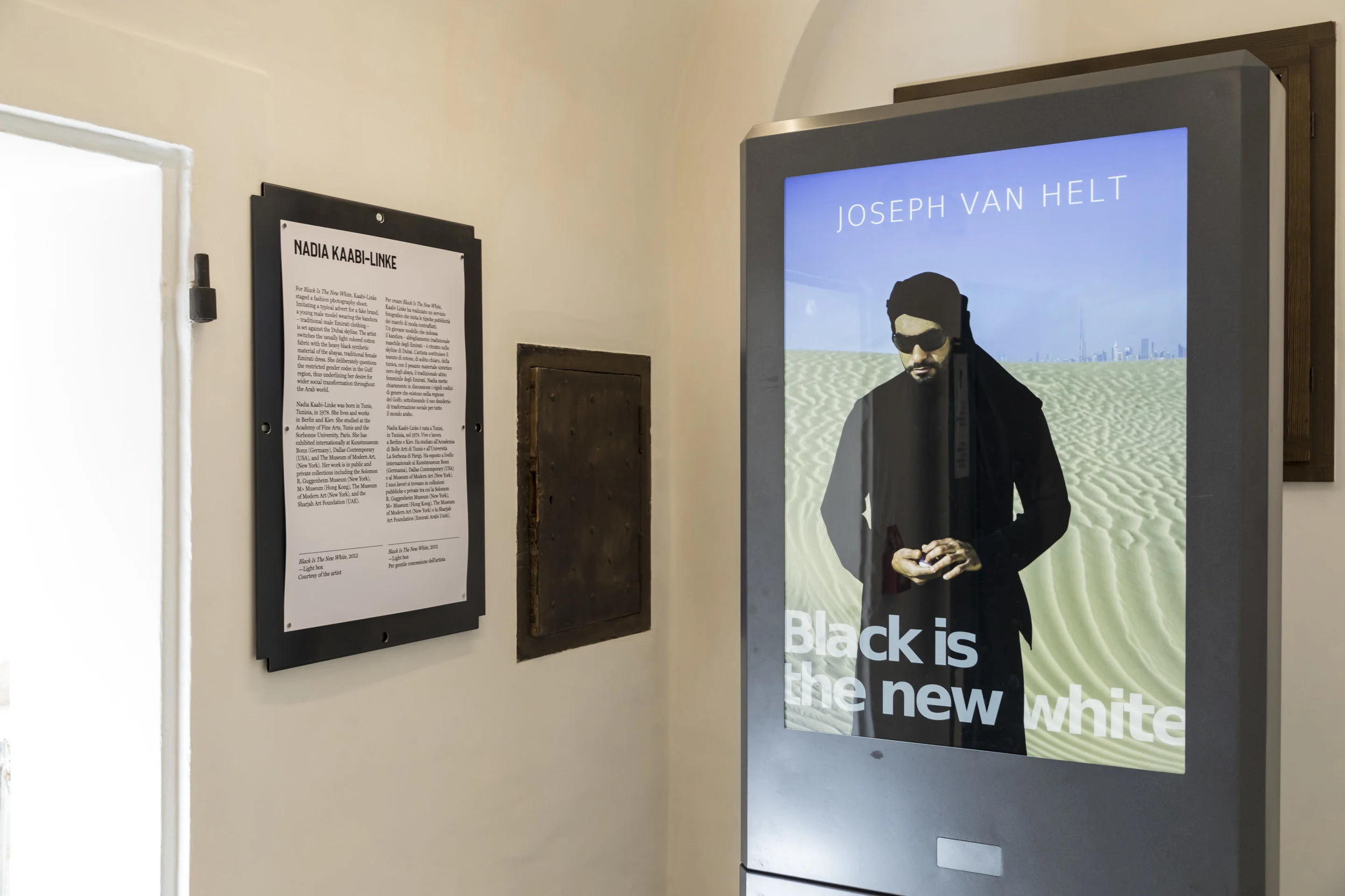  Nadia Kaabi-Linke,  Black is the New White  (2012) Light box. 