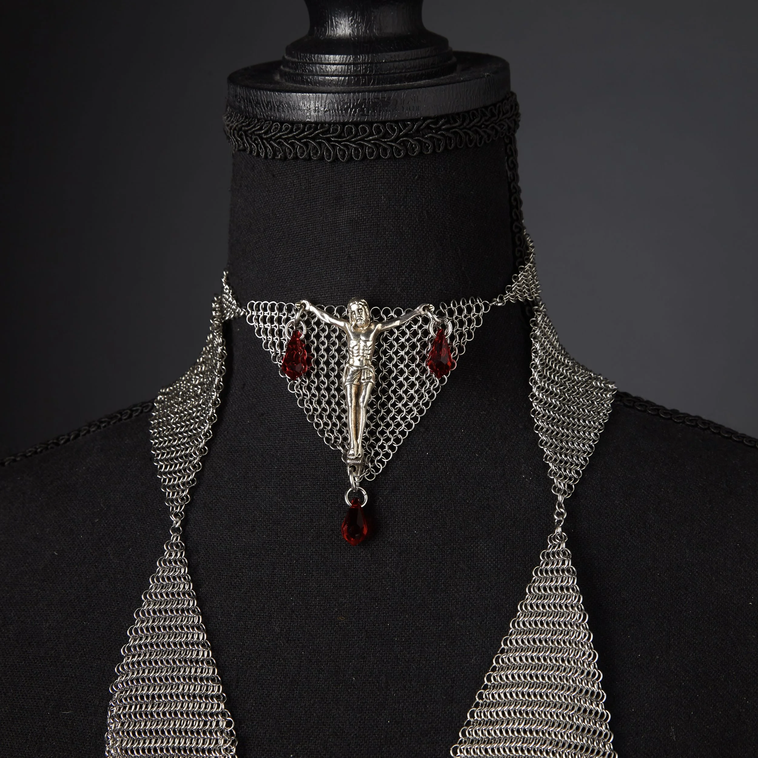Holy Jester Crucifix Chainmail Scarf.jpg