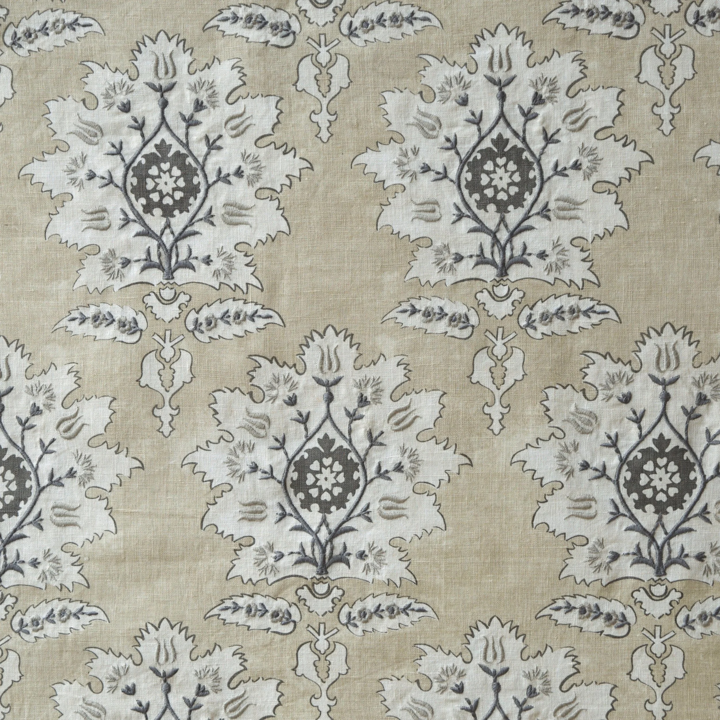 Ottoman Flower Print &amp; Embroidery 1001 - Neutral #892