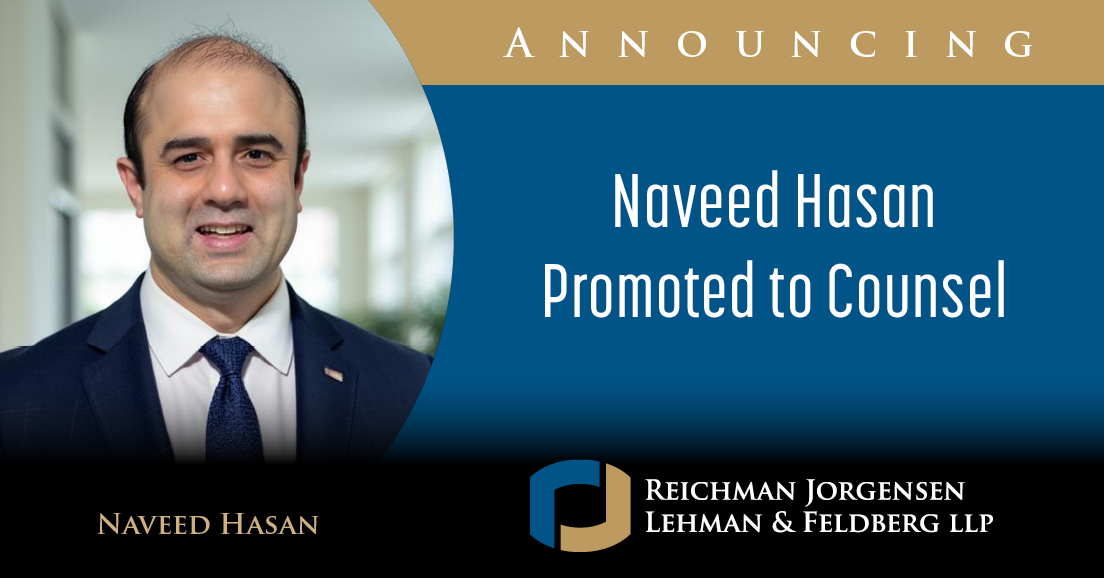RJLF Promotes Naveed Hasan to Counsel