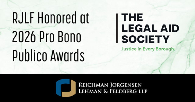 RJLF Recognized at The Legal Aid Society's 2026 Pro Bono Publico Awards