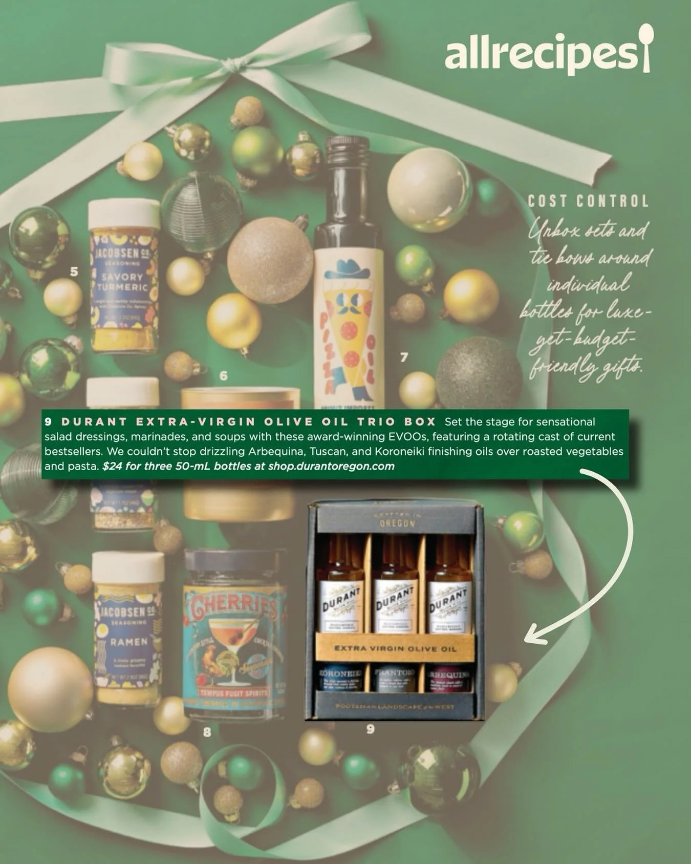 Give the gift of Oregon... In a bottle! 🫒✨

Durant&rsquo;s Extra-Virgin Olive Oil Trio just landed in AllRecipes&rsquo; gift guide&hellip; and we&rsquo;re HERE for it. A much-deserved shout out for three award-winning finishing oils, alongside many 