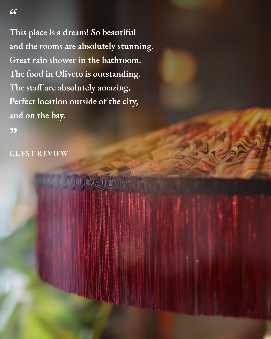 GUEST REVIEW // We sincerely thank all our wonderful guests who take the time to share their positive feedback with us. We strive to provide exceptional service to every guest and are delighted to hear about your experiences.