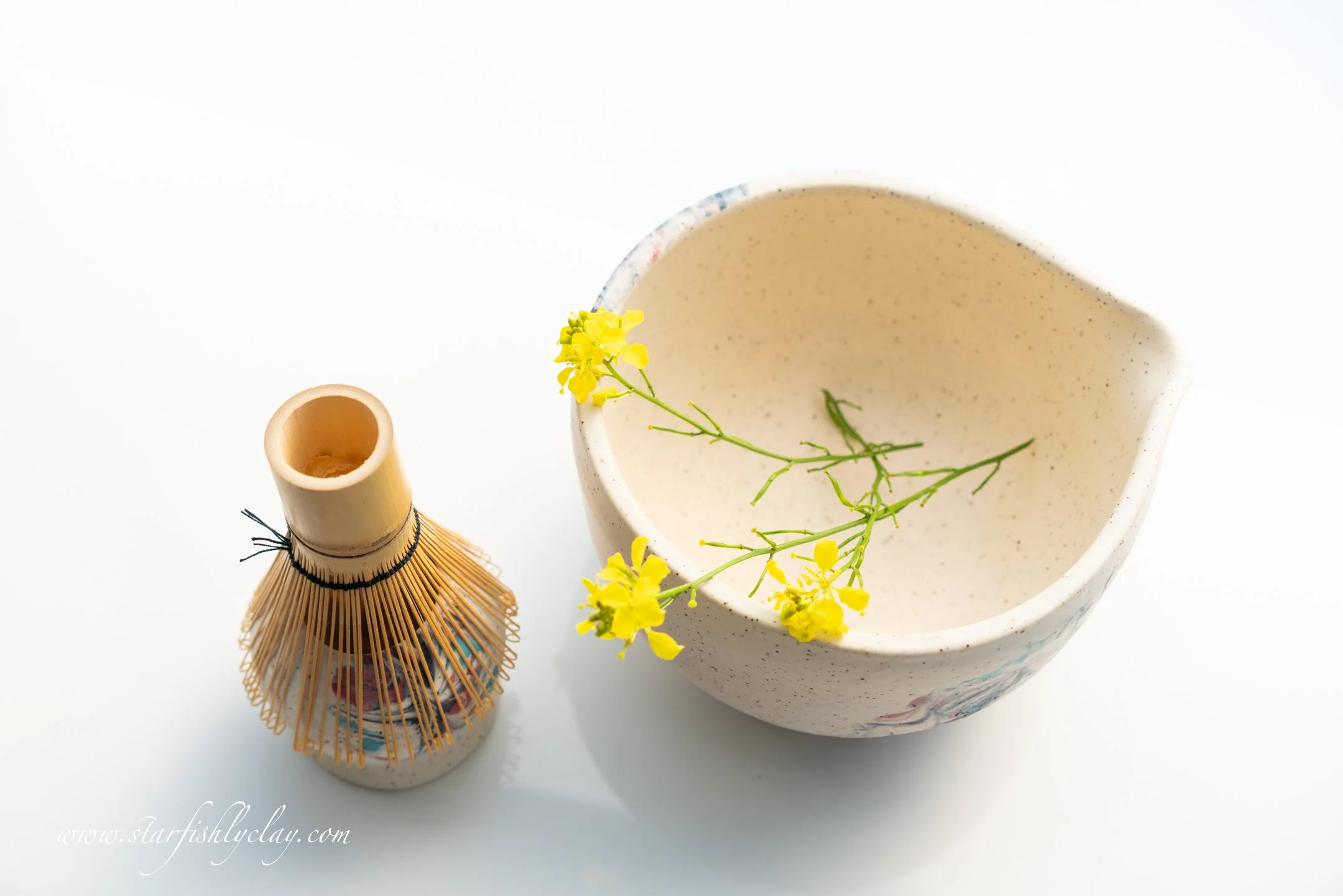 Matcha Set. Handmade Bowl with Whisk Holder. Made in Calgary. Local YYC. Made in Alberta. Made in Canada. Locally handmade pottery. Handmade Ceramics.
