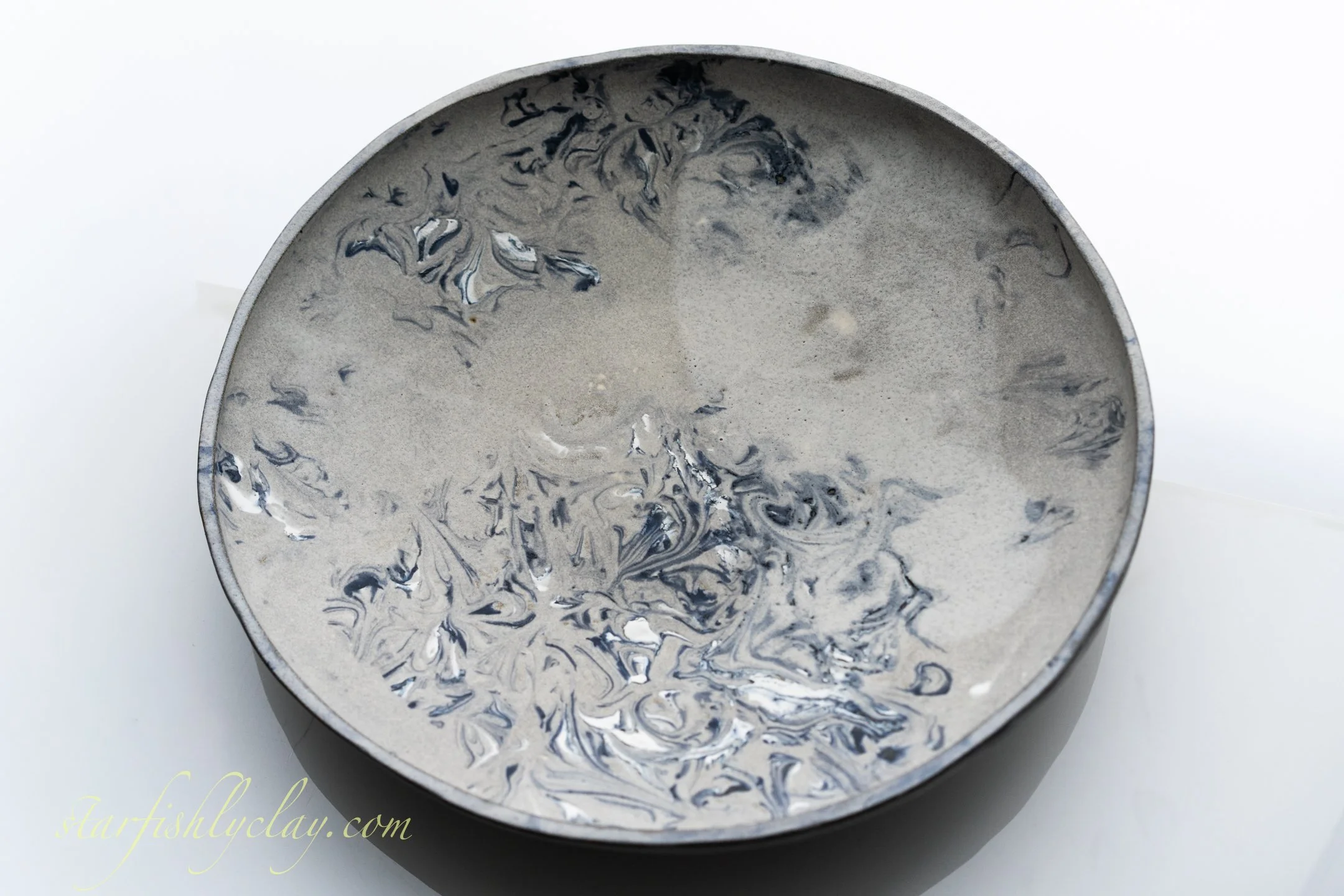 Mist & Marble 14" Bowl.  YYC.  Handmade Pottery. Made in Alberta.  Made in Canada.  Artisanal Ceramics.