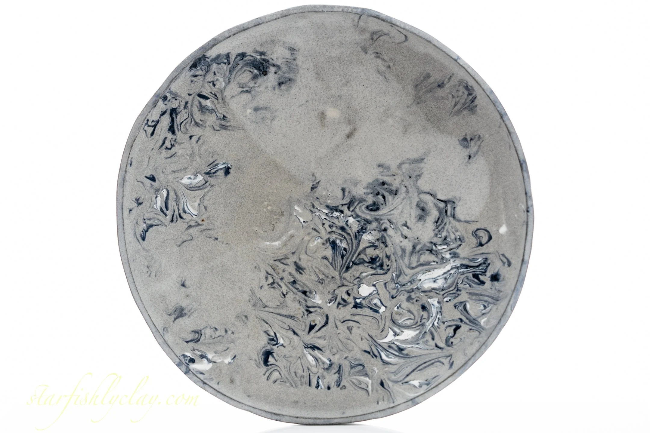 Mist & Marble 14" Bowl.  YYC.  Handmade Pottery. Made in Alberta.  Made in Canada.  Artisanal Ceramics.