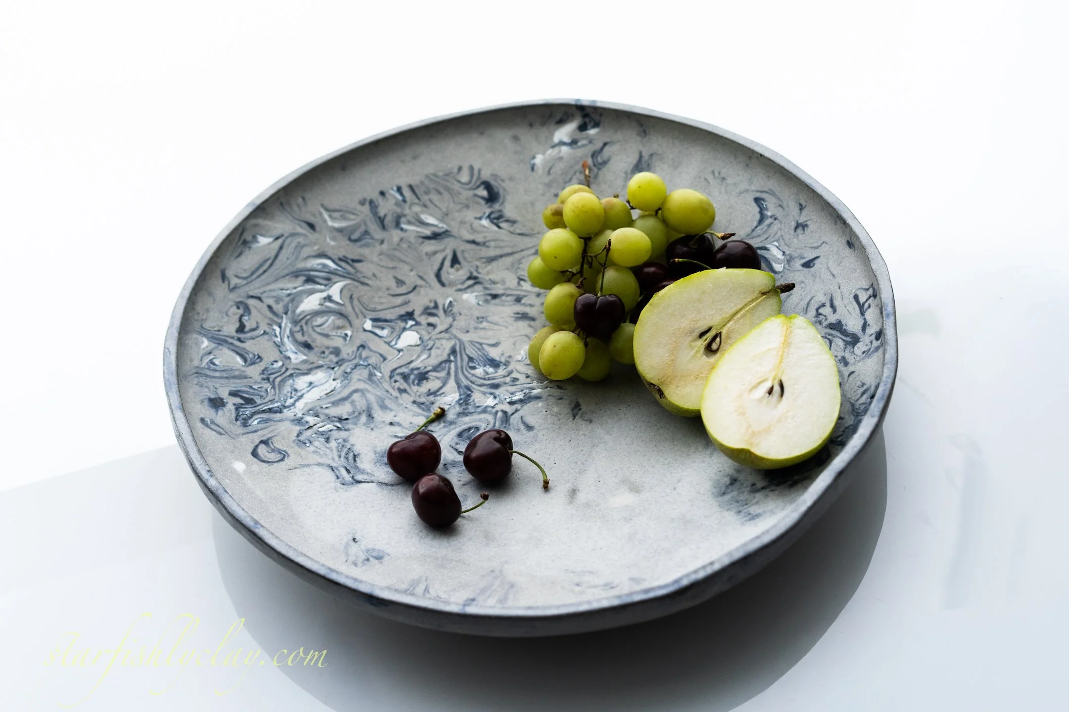 Mist & Marble 14" Bowl.  YYC.  Handmade Pottery. Made in Alberta.  Made in Canada.  Artisanal Ceramics.