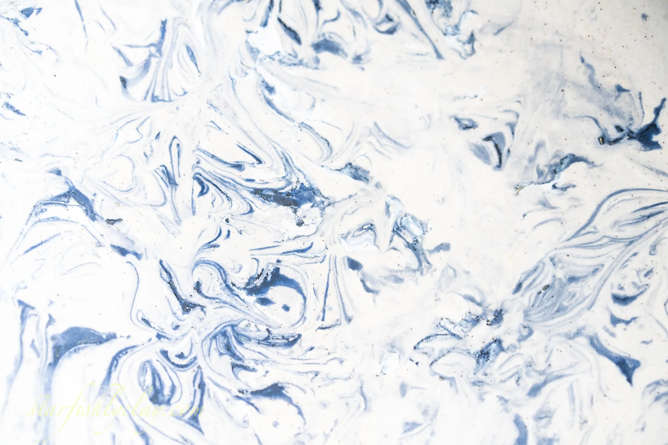 Indigo Marble 14" Bowl.  YYC.  Handmade Pottery. Made in Alberta.  Made in Canada.  Artisanal Ceramics.