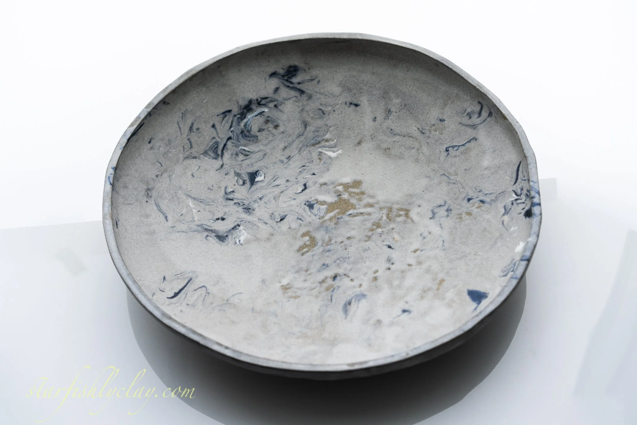 Mist & Marble 14" Bowl.  YYC.  Handmade Pottery. Made in Alberta.  Made in Canada.  Artisanal Ceramics.