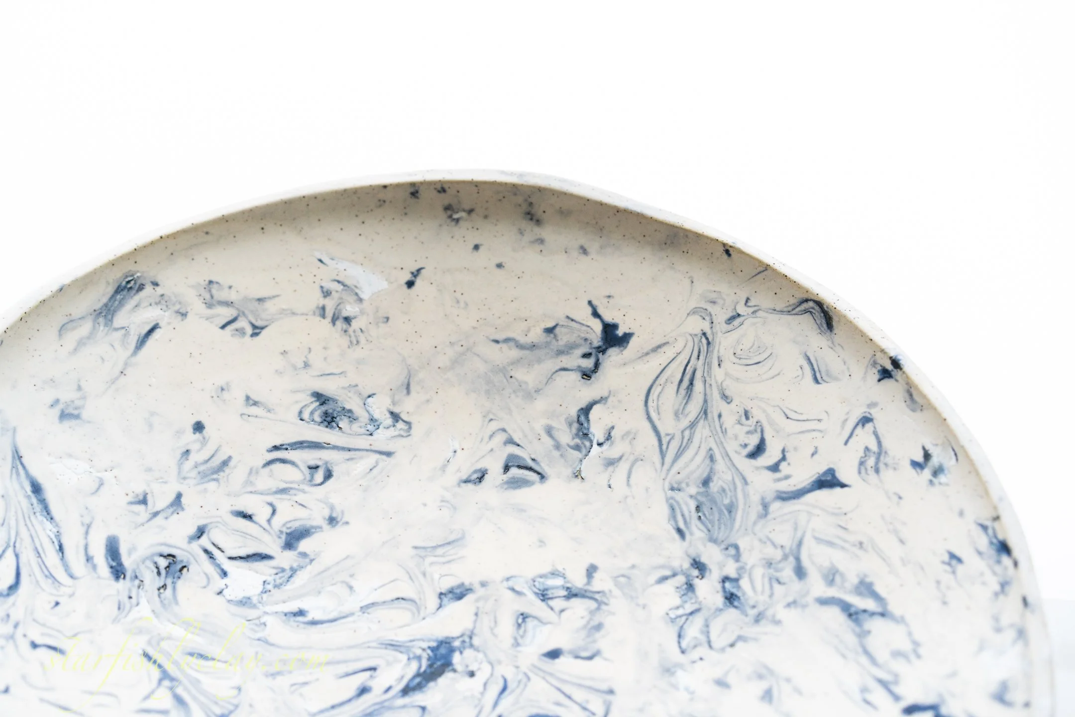 Indigo Marble 14" Bowl.  YYC.  Handmade Pottery. Made in Alberta.  Made in Canada.  Artisanal Ceramics.
