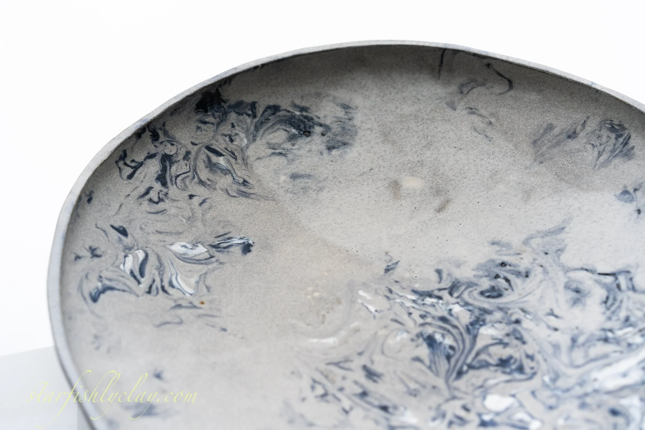 Mist & Marble 14" Bowl.  YYC.  Handmade Pottery. Made in Alberta.  Made in Canada.  Artisanal Ceramics.