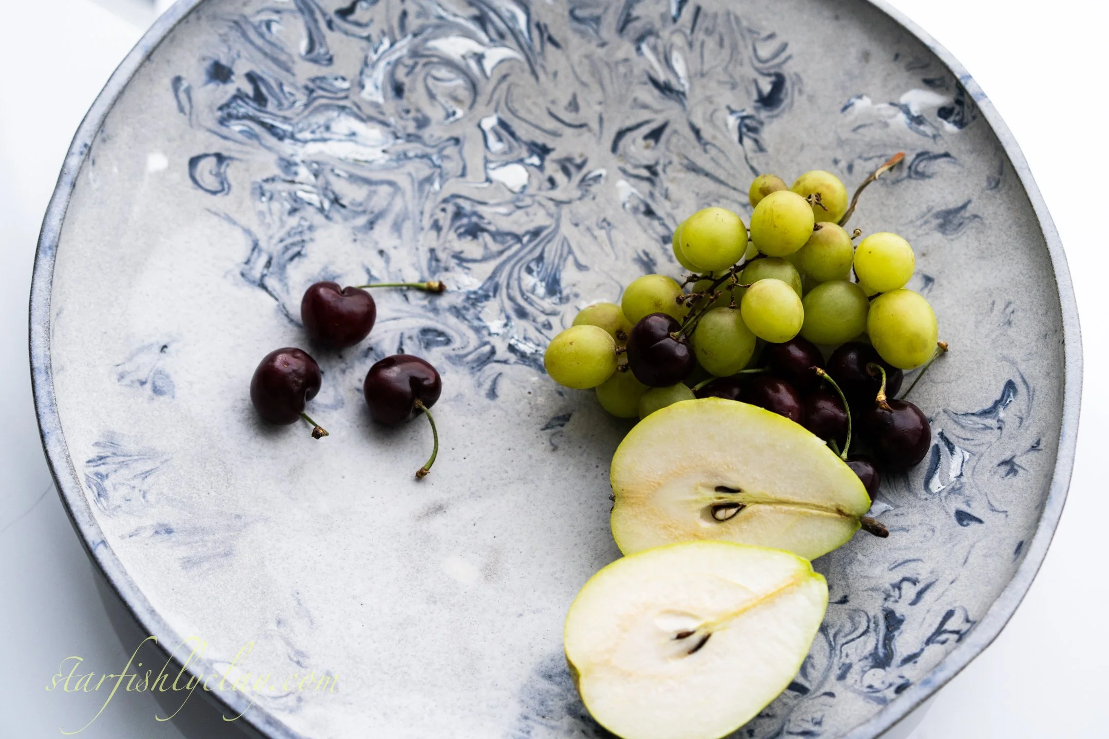 Mist & Marble 14" Bowl.  YYC.  Handmade Pottery. Made in Alberta.  Made in Canada.  Artisanal Ceramics.