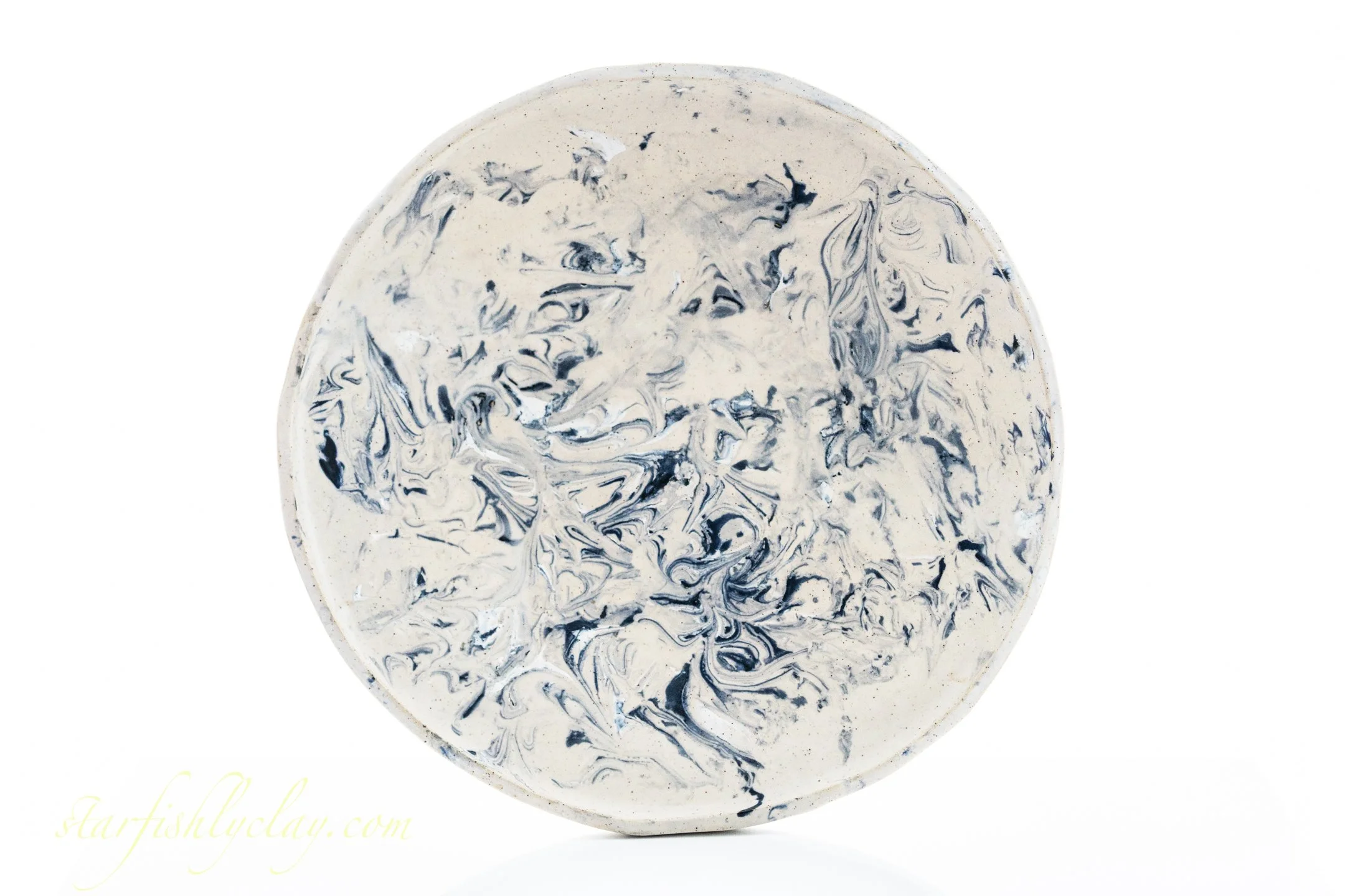 Indigo Marble 14" Bowl.  YYC.  Handmade Pottery. Made in Alberta.  Made in Canada.  Artisanal Ceramics.