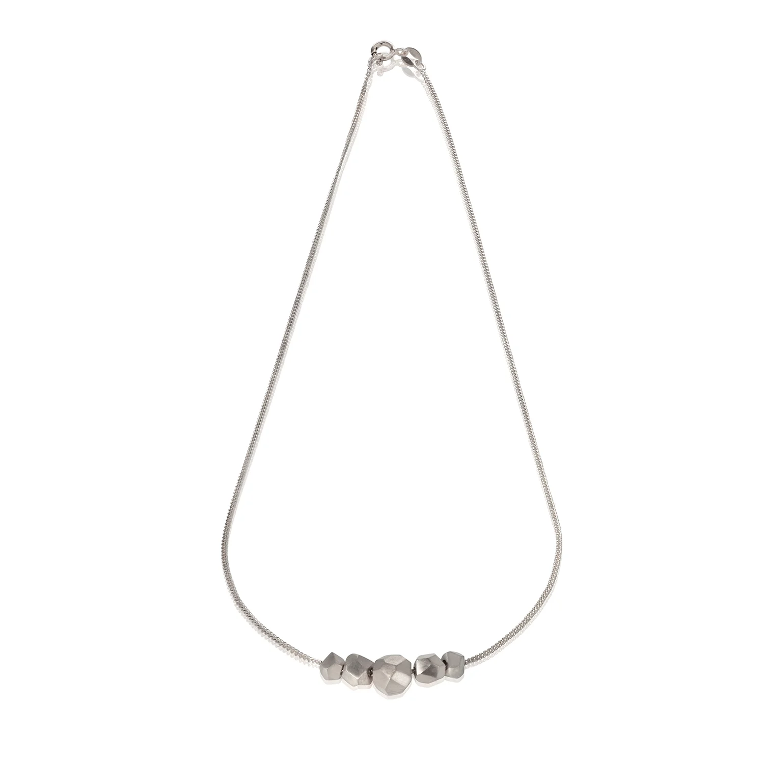 Silver Multi Nugget Necklace