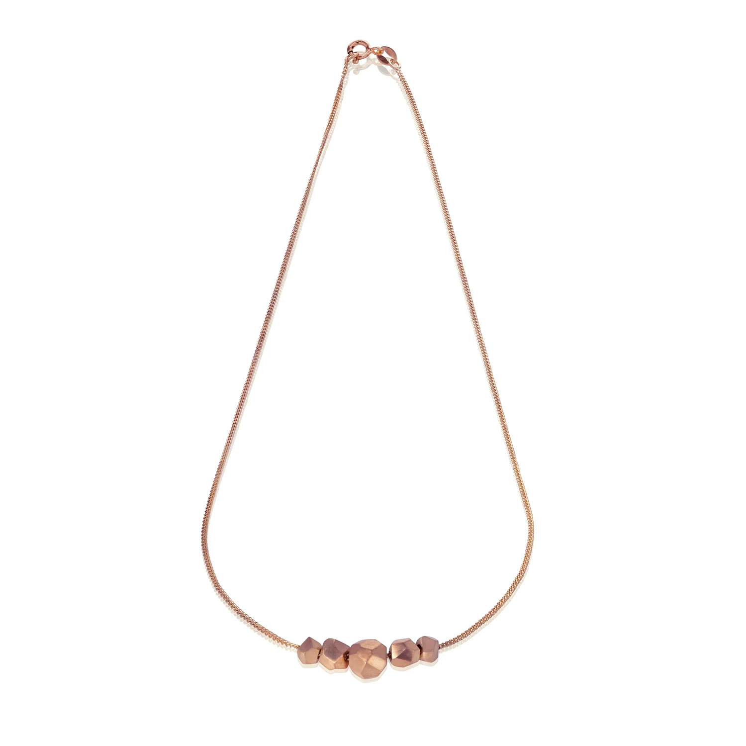 Rose Gold Multi Nugget Necklace