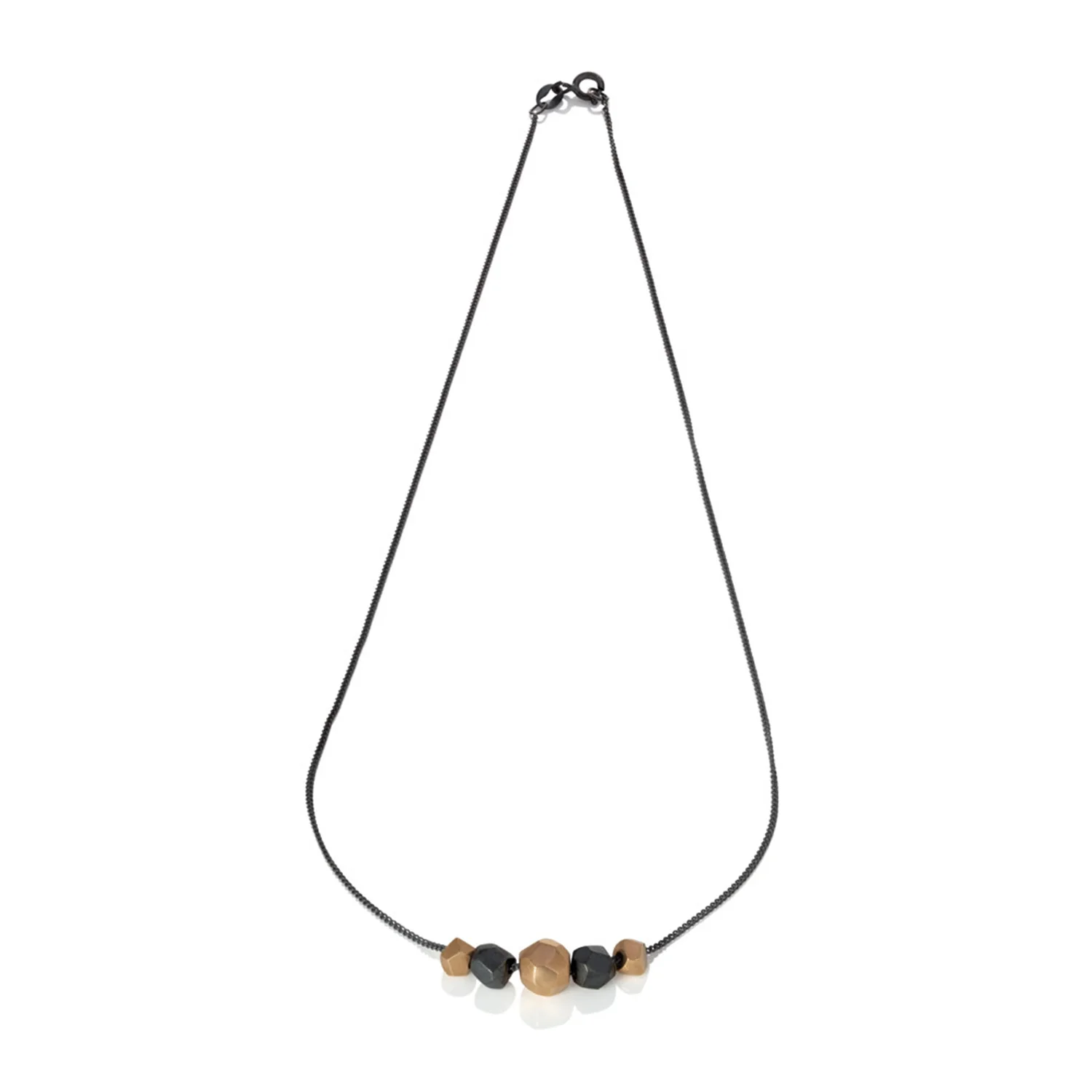Silver and Bronze Multi Nugget Necklace