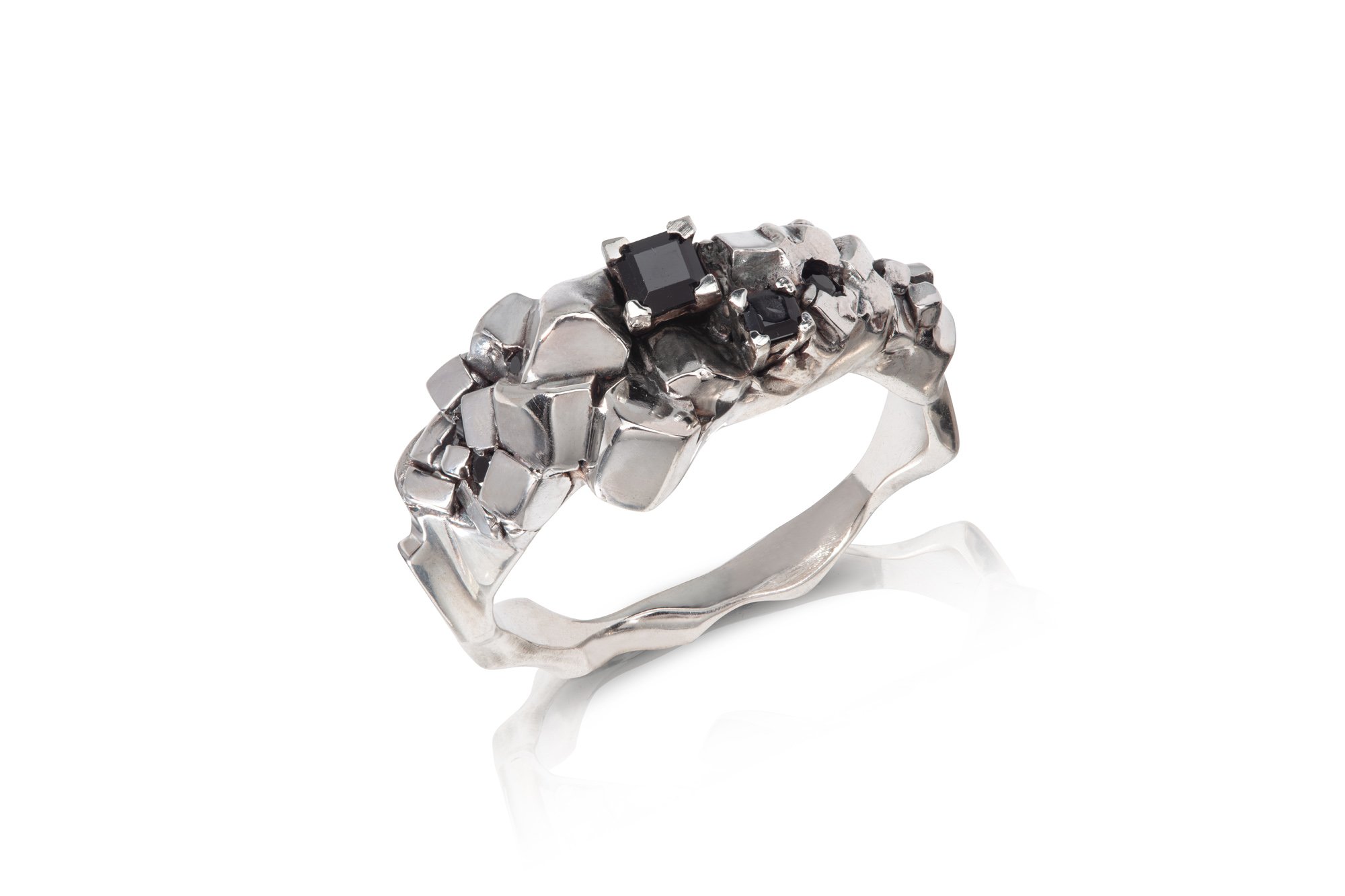 Midnight Enigma Cluster Ring