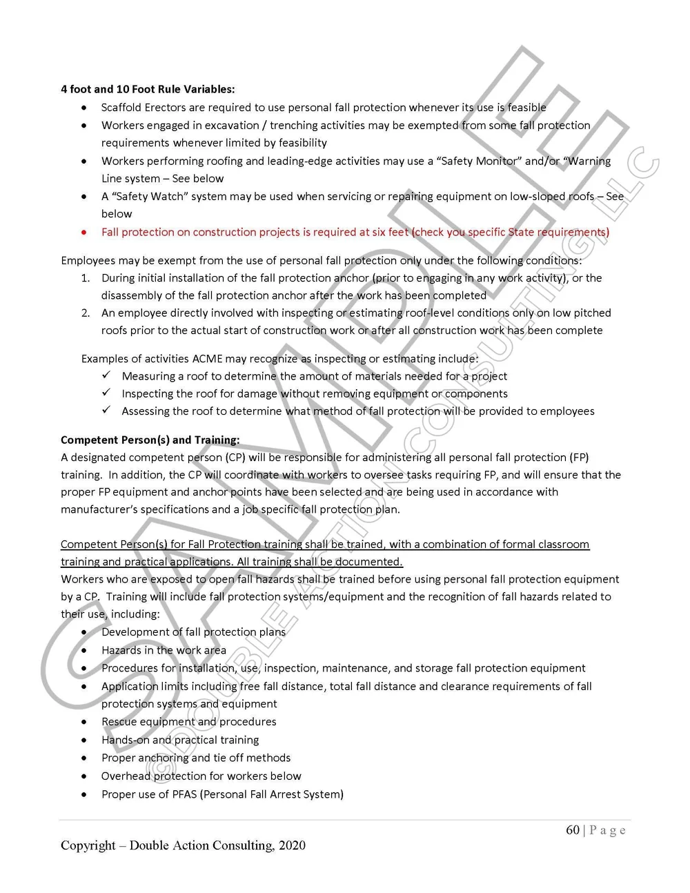 Health & Safety Plan for Construction — Double Action Consulting