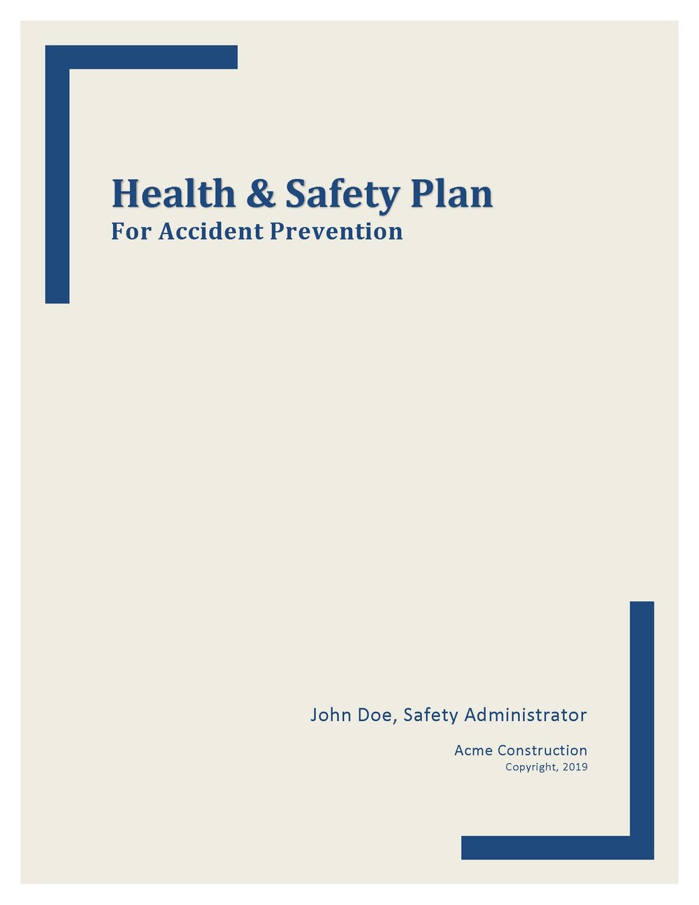 Small Business Safety Plan Template — Double Action Consulting Regarding General Contractor Business Plan Template