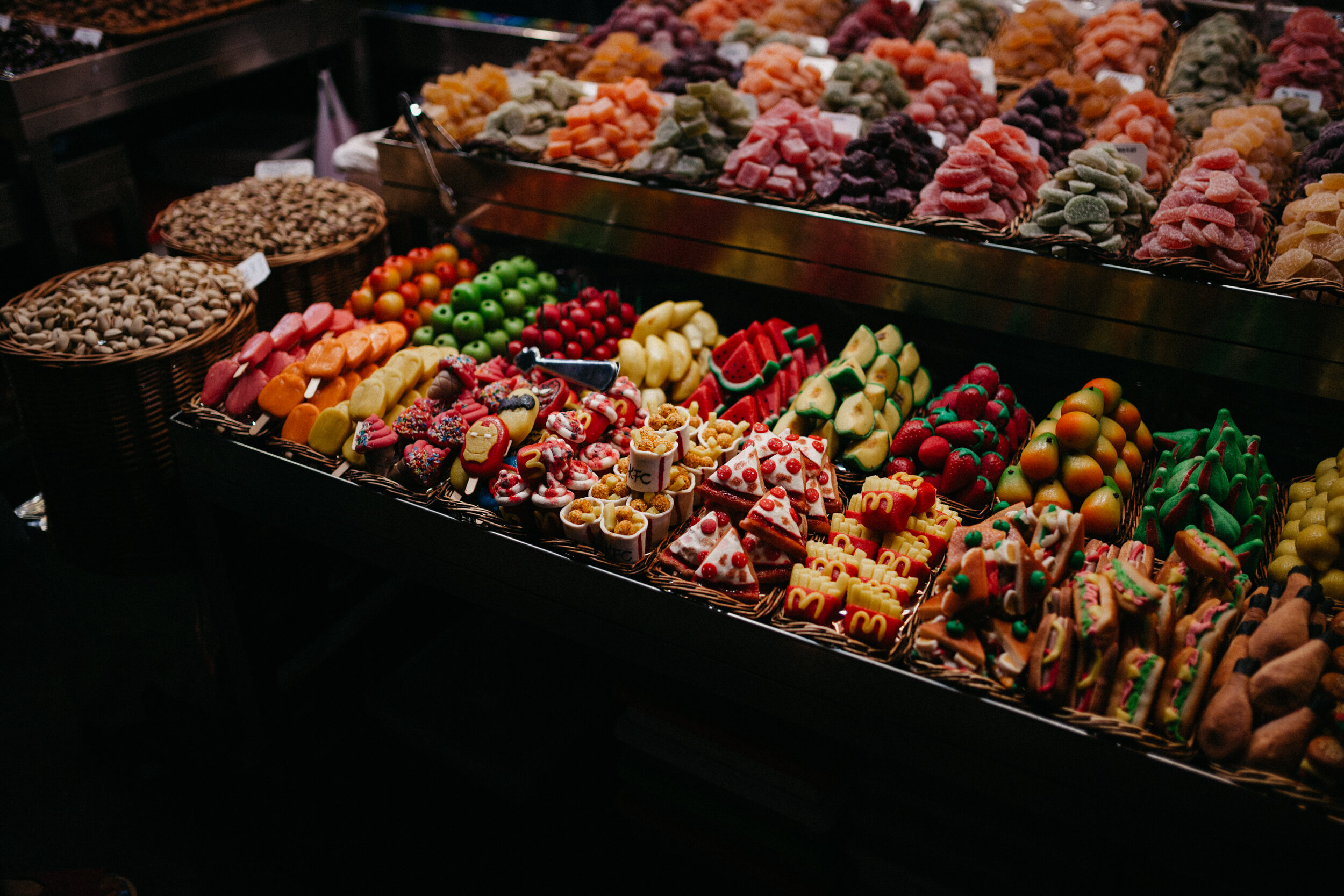  Shop for groceries or pick up food to go at the famous La Boqueria, a market dating back to the 1200’s. You’ll find fresh fruit and veg, fish and seafood, butcher, charcuterie, fresh pressed juices, sandwiches and prepared foods, sweets, and much mo