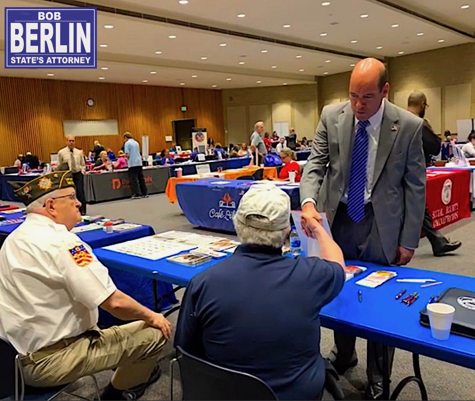 Bob visits with veterans during the July 10th event.