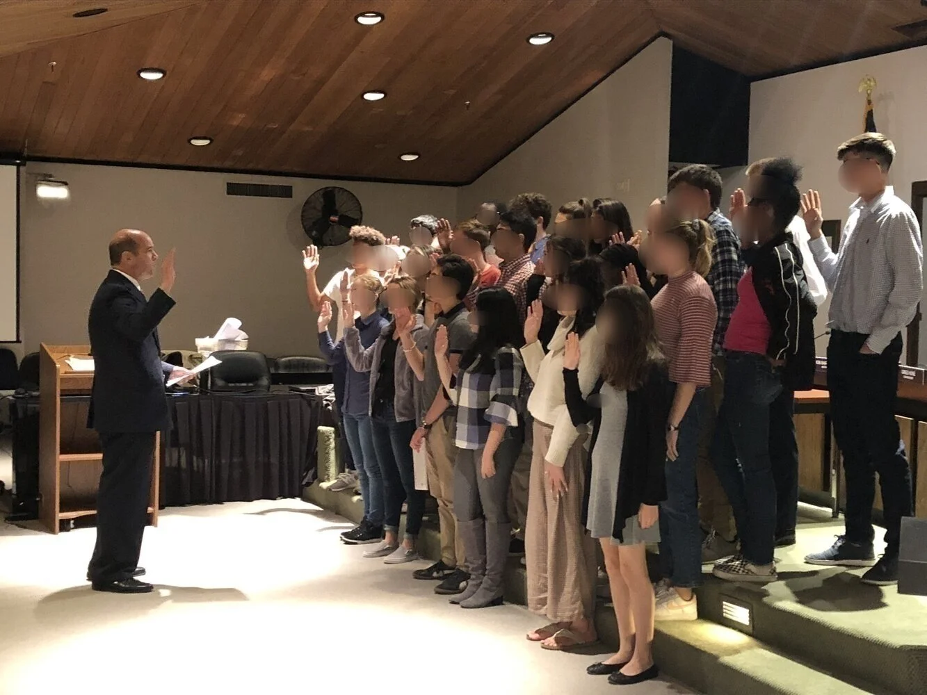 Bob swearing in 27 peer jurors on Thursday, October 3, 2019.