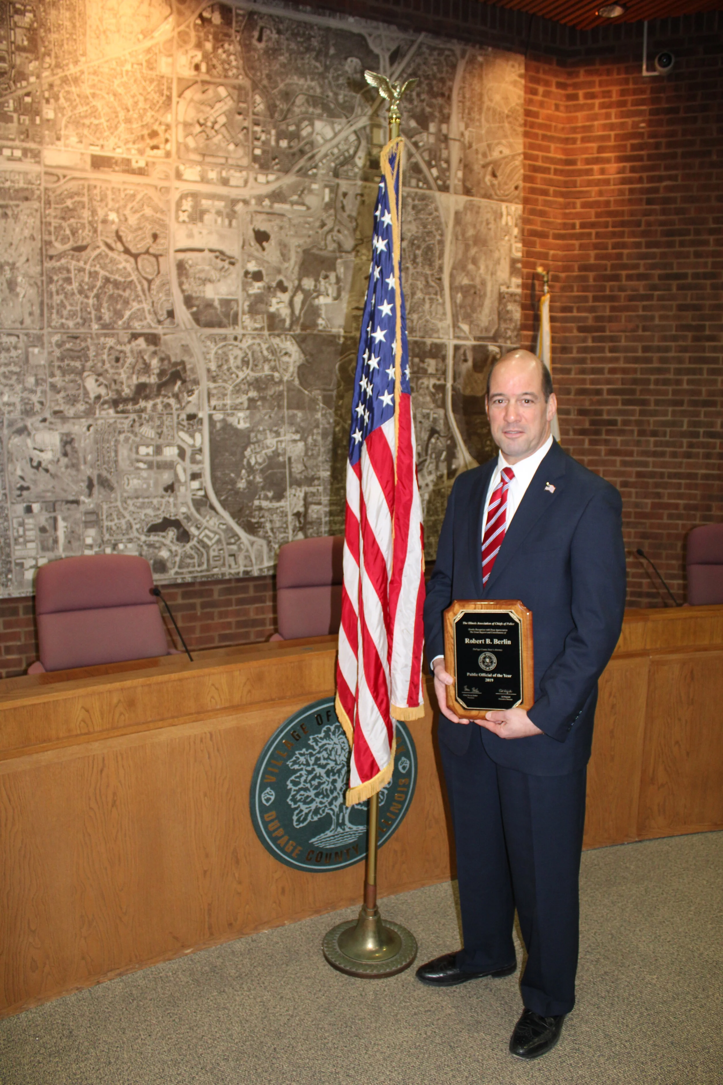 Illinois Chiefs of Police Association names Berlin "Public Official of the Year" for 2019