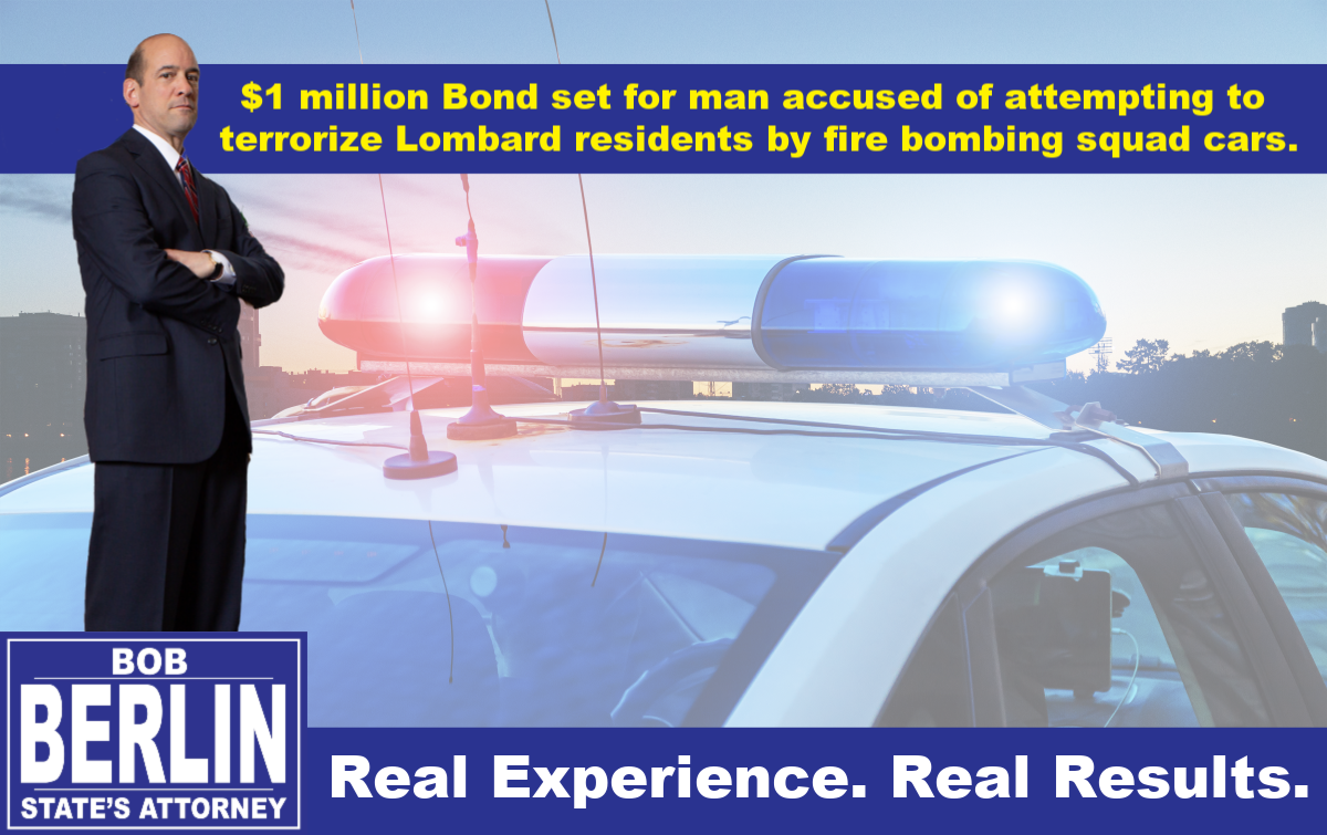 $1 Million Bond For Man Charged with Possession of Incendiary Device and Attempt Terrorism at Lombard Municipal Campus