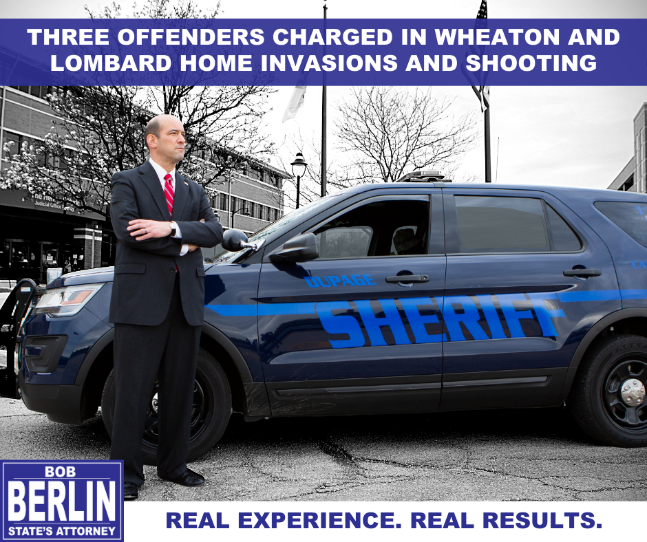 Offenders in Wheaton, Lombard home invasions and shooting charged