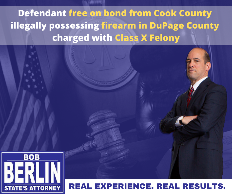 Chicago Man Free on Bond From Cook County Charged with Illegal Possession of a Firearm