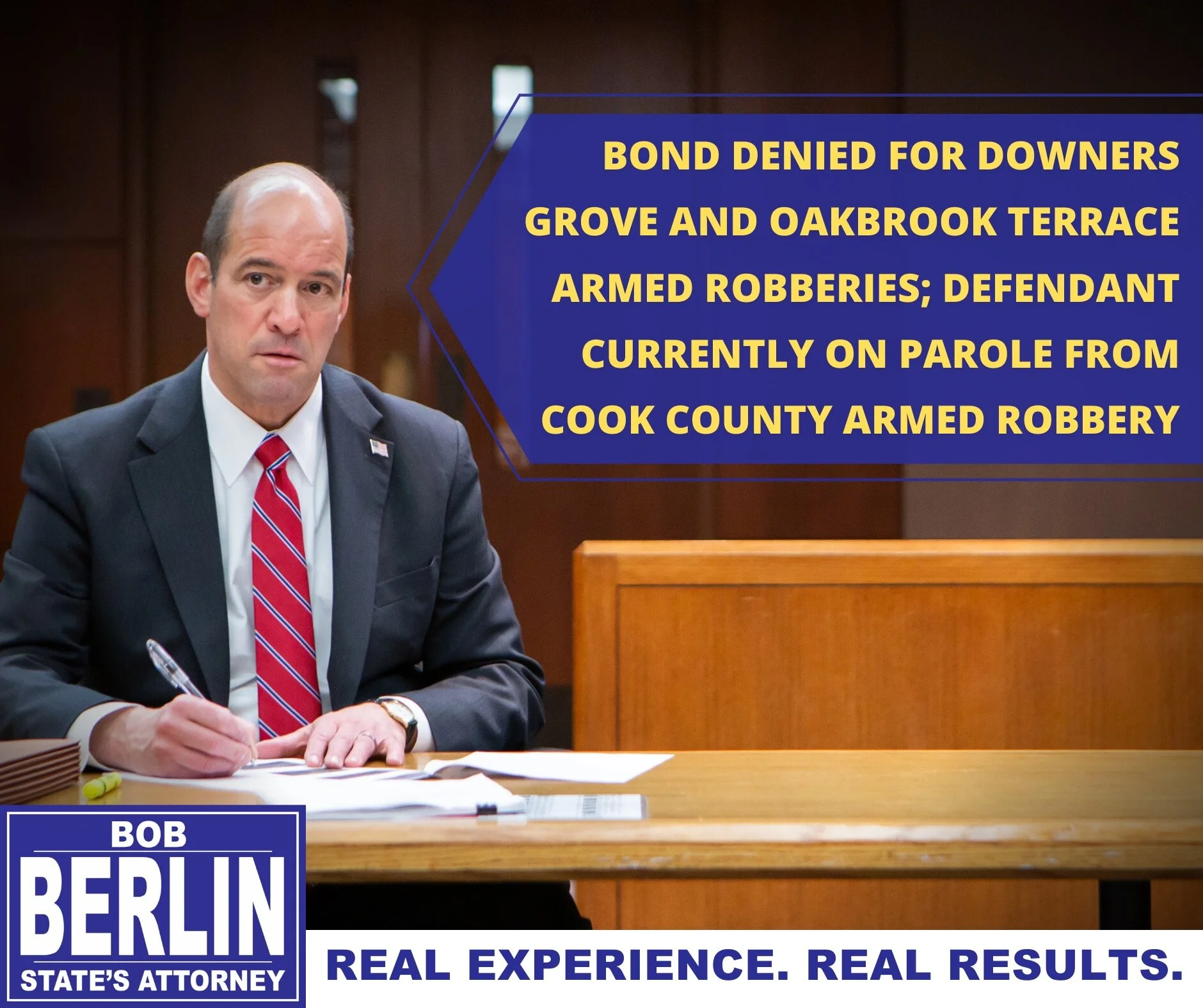 Defendant on Parole Denied Bond for String of Daytime Armed Robberies 