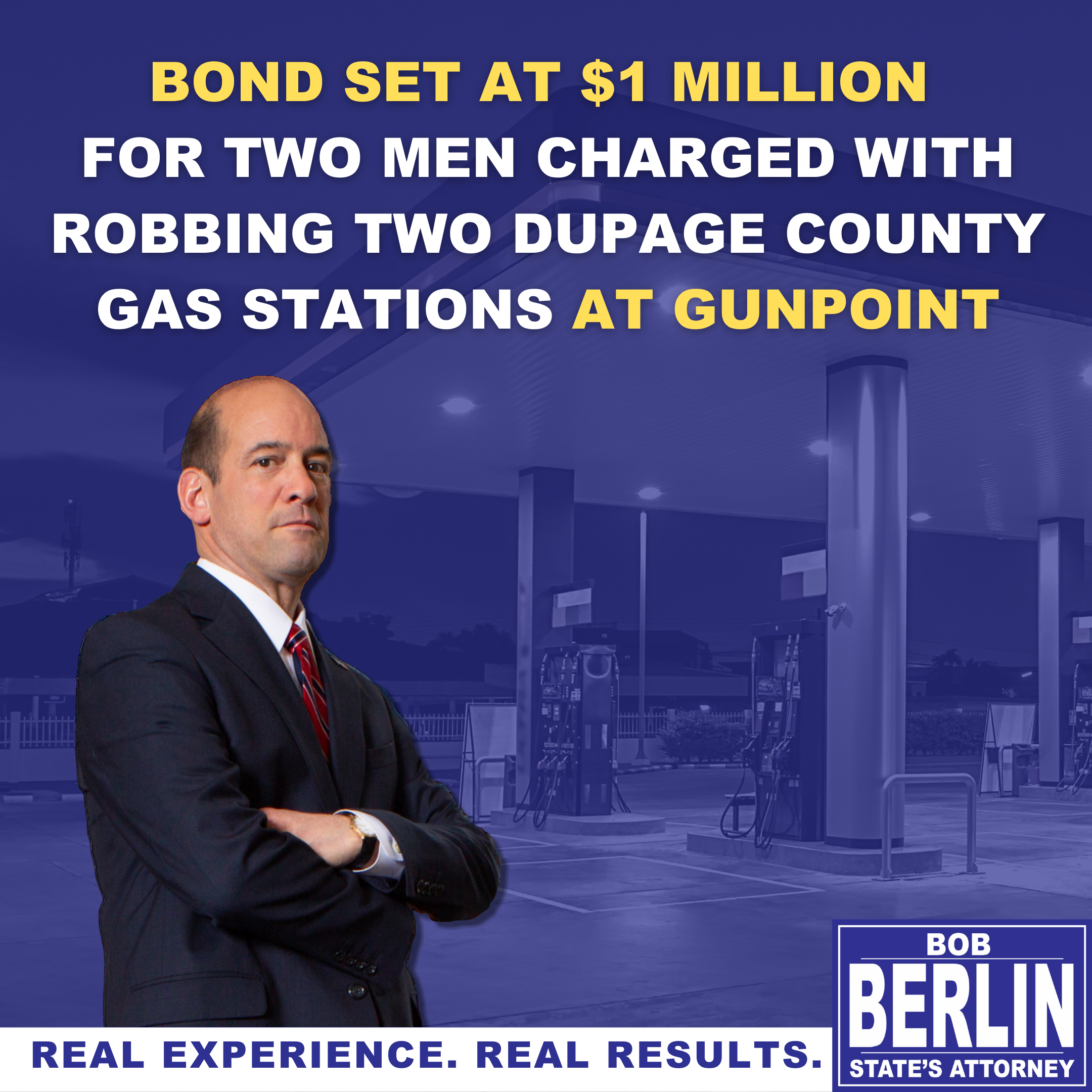 Bond Set at $1 Million for Two Men Charged with Robbing Two DuPage County Gas Stations at Gunpoint