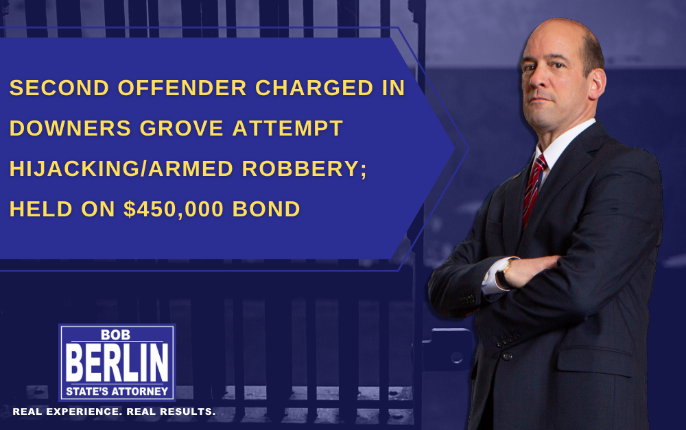 Second Downers Grove Armed Robber Charged With Felonies; Held on $450k Bond