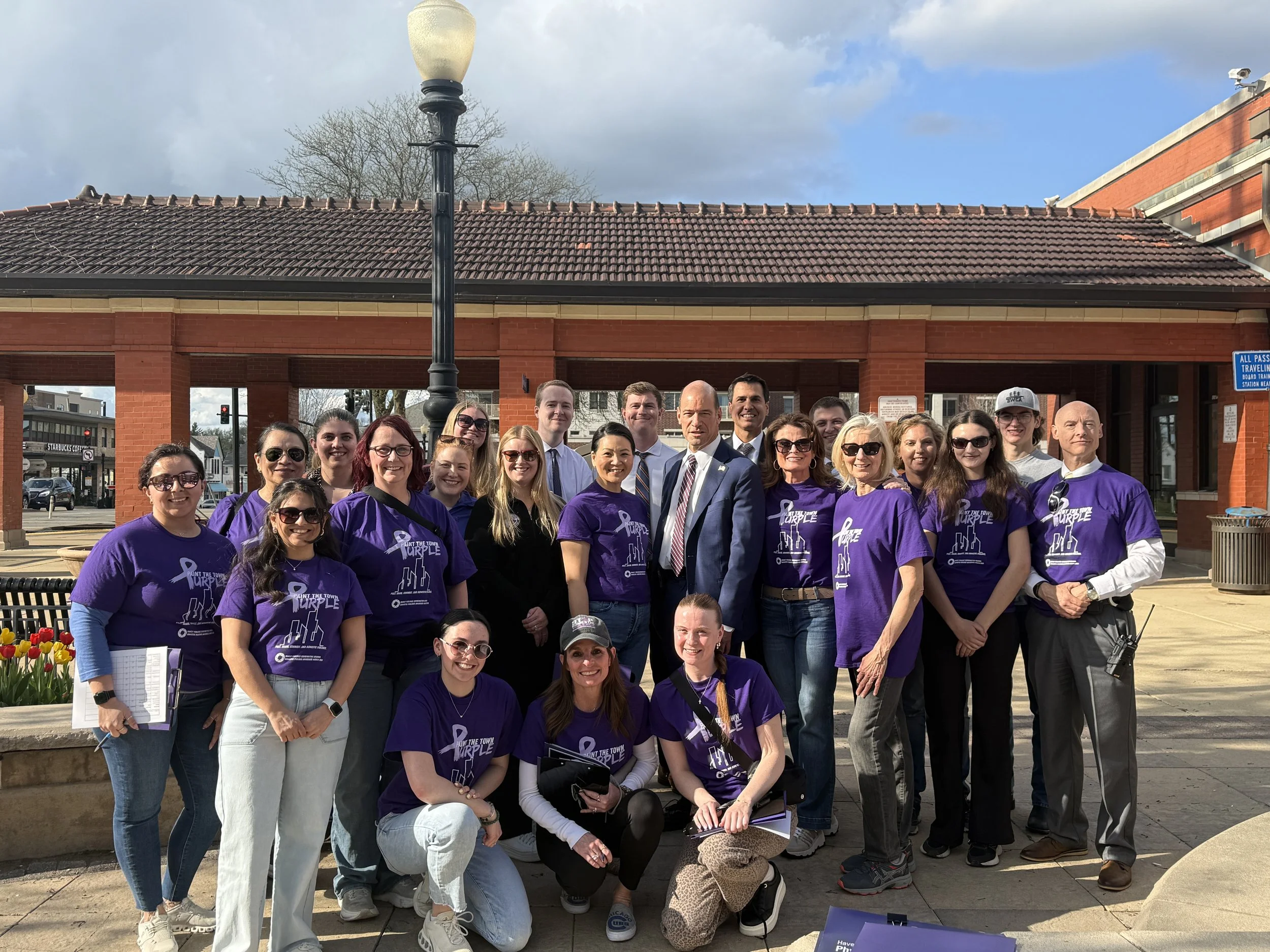 State's Attorneys Join DuPage's Family Violence Coordinating Council to Paint the Town Purple